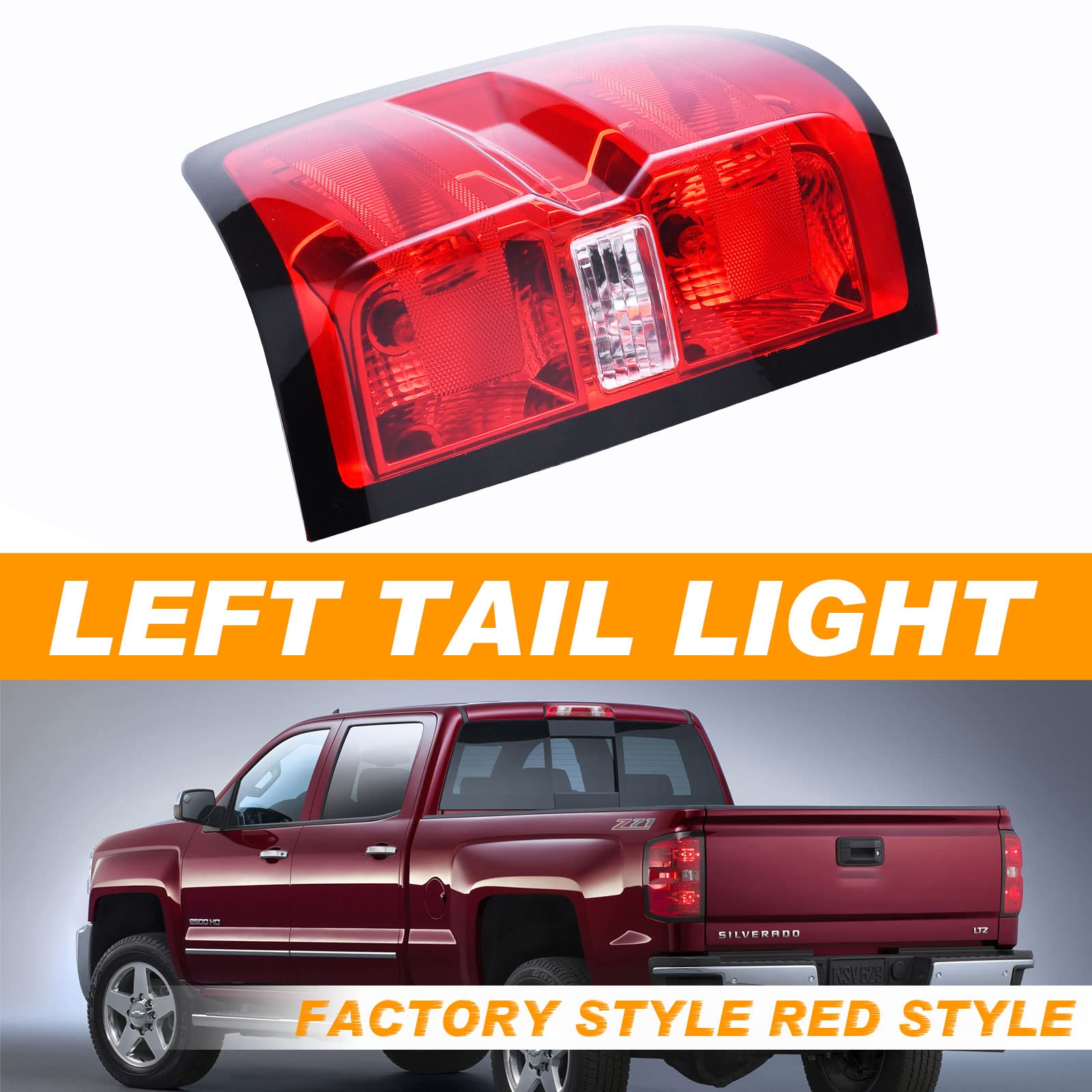 Nakuuly Factory Style Tail Light Assembly Compatible With 2016-2019 Chevy Silverado 1500 2500 Hd Gmc Sierra 3500 Hd Left Driver
