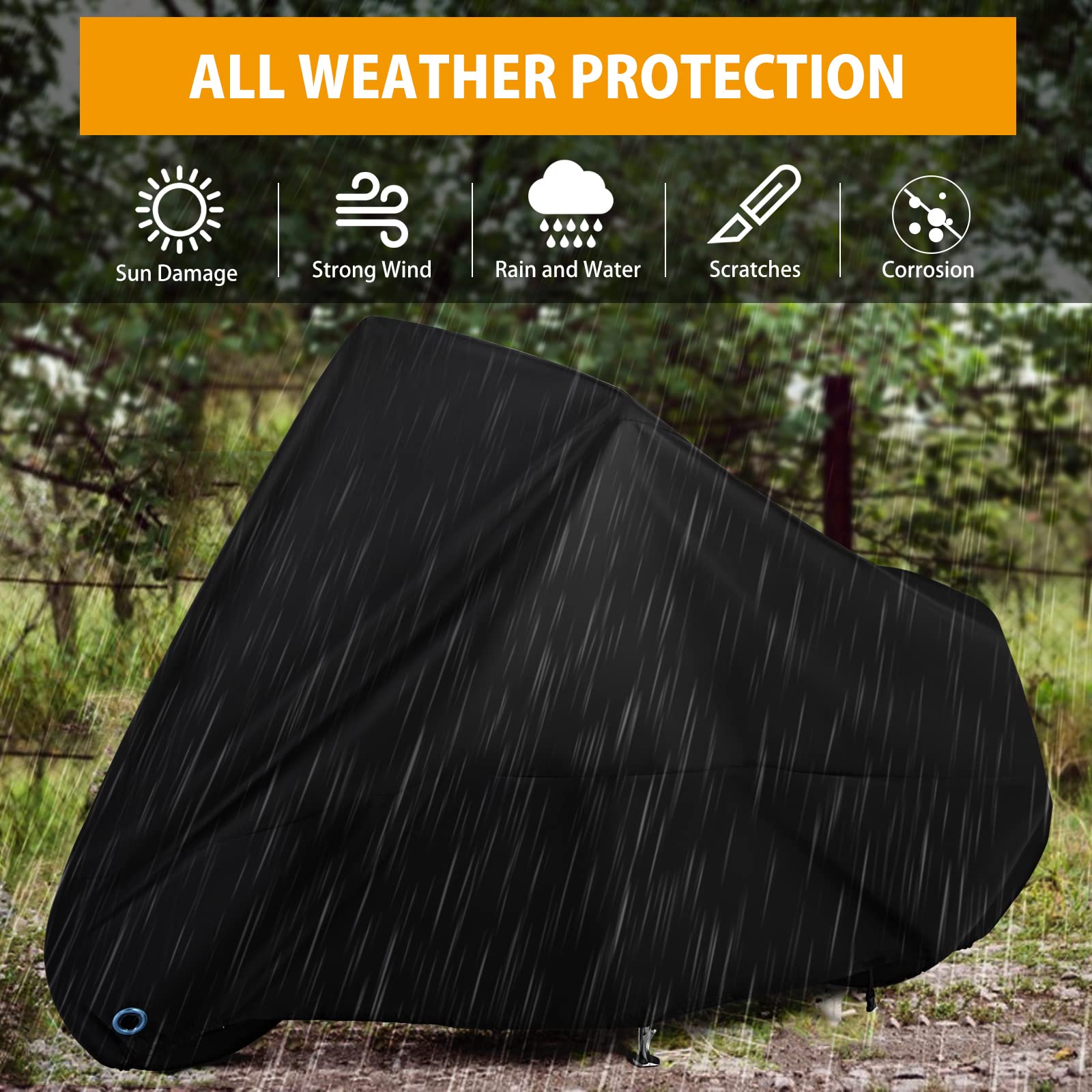 Motorcycle Cover All Season Universal Weather Waterproof Motorbike Cover With Lock-Holes & Storage Bag Xxl Motorcycles Vehicle C