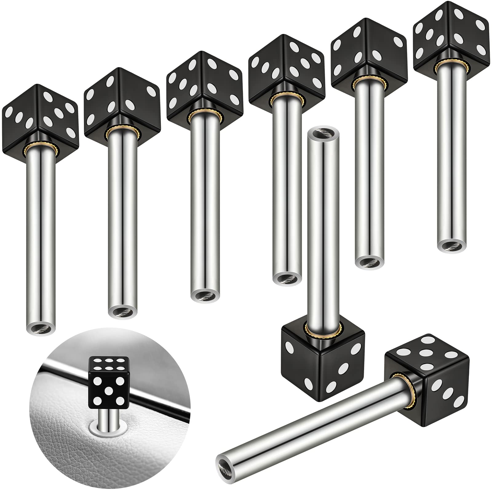 Tallew 8 Pieces Car Door Lock Knobs Dice Interior Door Lock Pull Knobs Car Door Knobs Pin Set For Car Suv Pickup Truck Automobil
