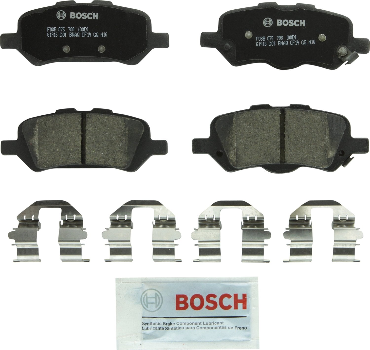 BOSCH BC1402 QuietCast Premium Ceramic Disc Brake Pad Set - Compatible with Select Toyota Venza; REAR