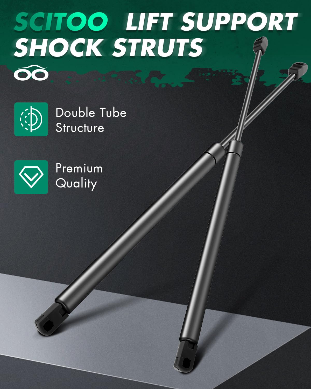 Scitoo 4339 17.32Inch Lift Supports Fit For Ford For Excursion 2000-2005,For F-250 Super Duty 1999-2007,For F-350 Super Duty 199