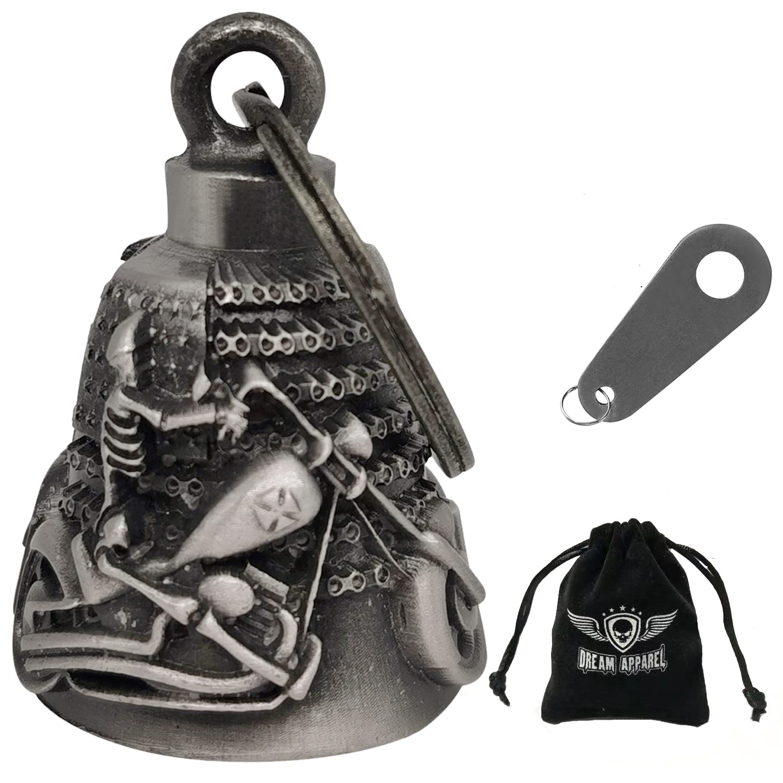Dream Apparel Motorcycle ride bell for bikers,heavy spirit bells accessory and key chain for luck (DBL14-L Chopper)