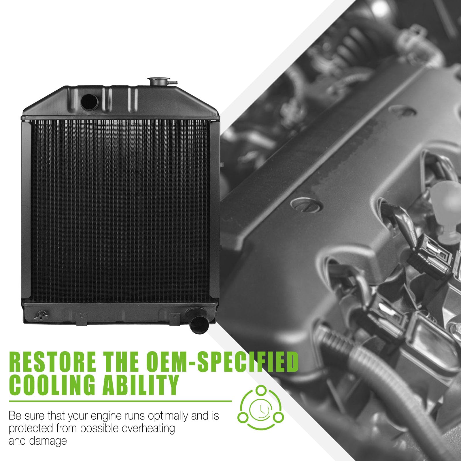 Scitoo Tractor Radiator Fit Radiator Fits For Ford Holland 340 445 535 4100 4500 4600 5000C5Nn8005N,86531508