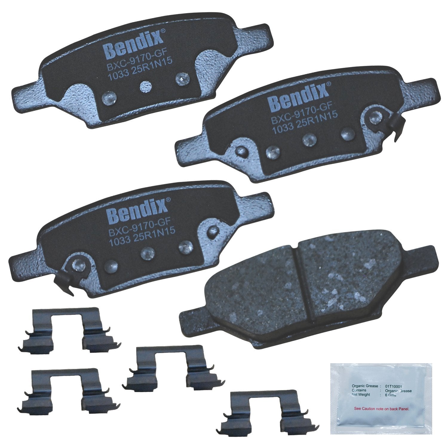 Bendix Priority1 Cfc1033 Ceramic Rear Brake Pads For Select Models Chevrolet Cobalt, Hhr, Malibu, Pontiac G4, G5, G6, Pursuit, S