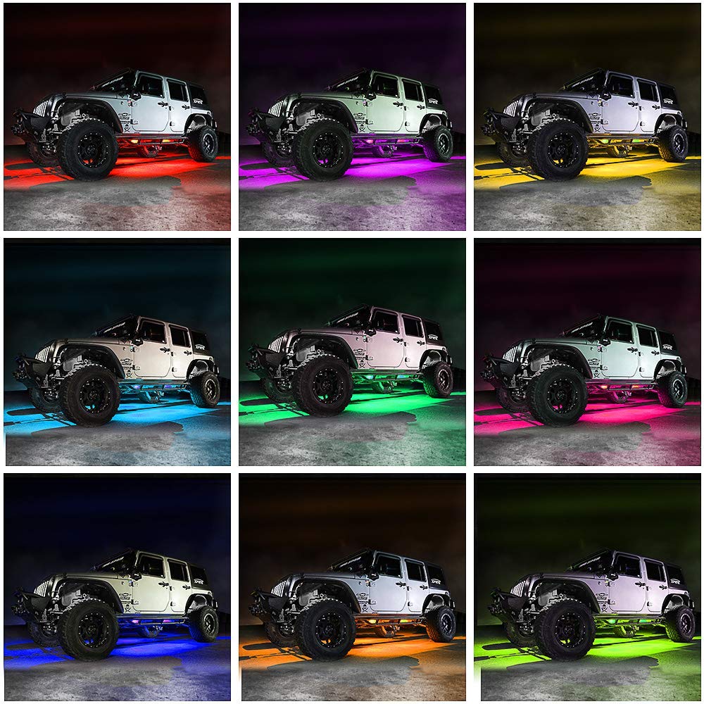 Car Underglow Lights, Bluetooth Dream Color Chasing Strip Lights Kit, 6 Pcs Waterproof Exterior Car Lights With App Control, 12V