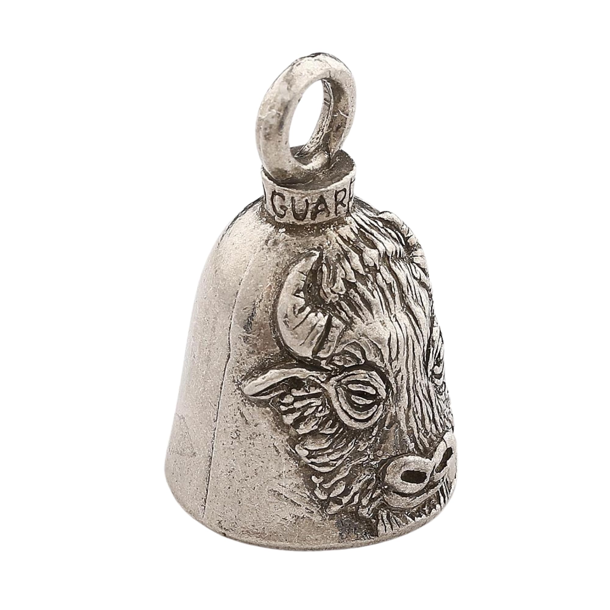 Guardian Bell Buffalo Good Luck Bell W/Keyring & Black Velvet Gift Bag | Motorcycle Bell | Lead-Free Pewter | Made In Usa