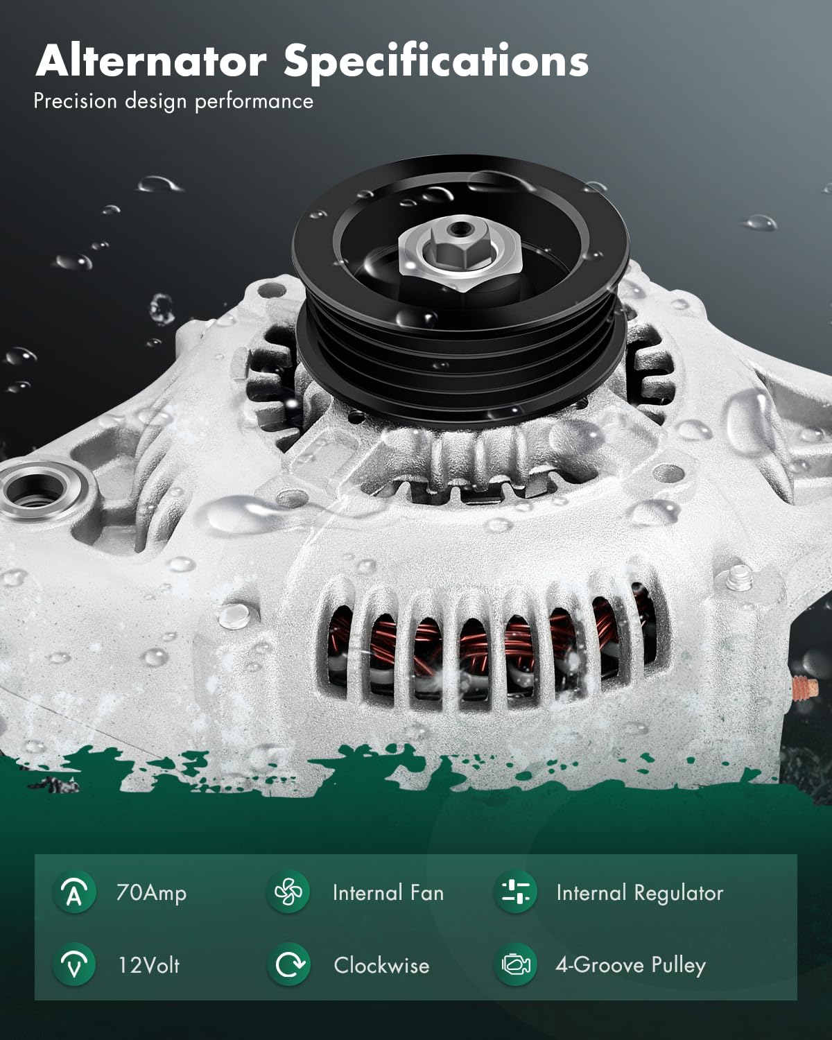 SCITOO Alternator Fit for Toyota for Tacoma 1995-1999, Tundra 2000-2002, 4Runner 1996-1998, T100 1995-1998, 3.4L - 12V 70 Amp CW