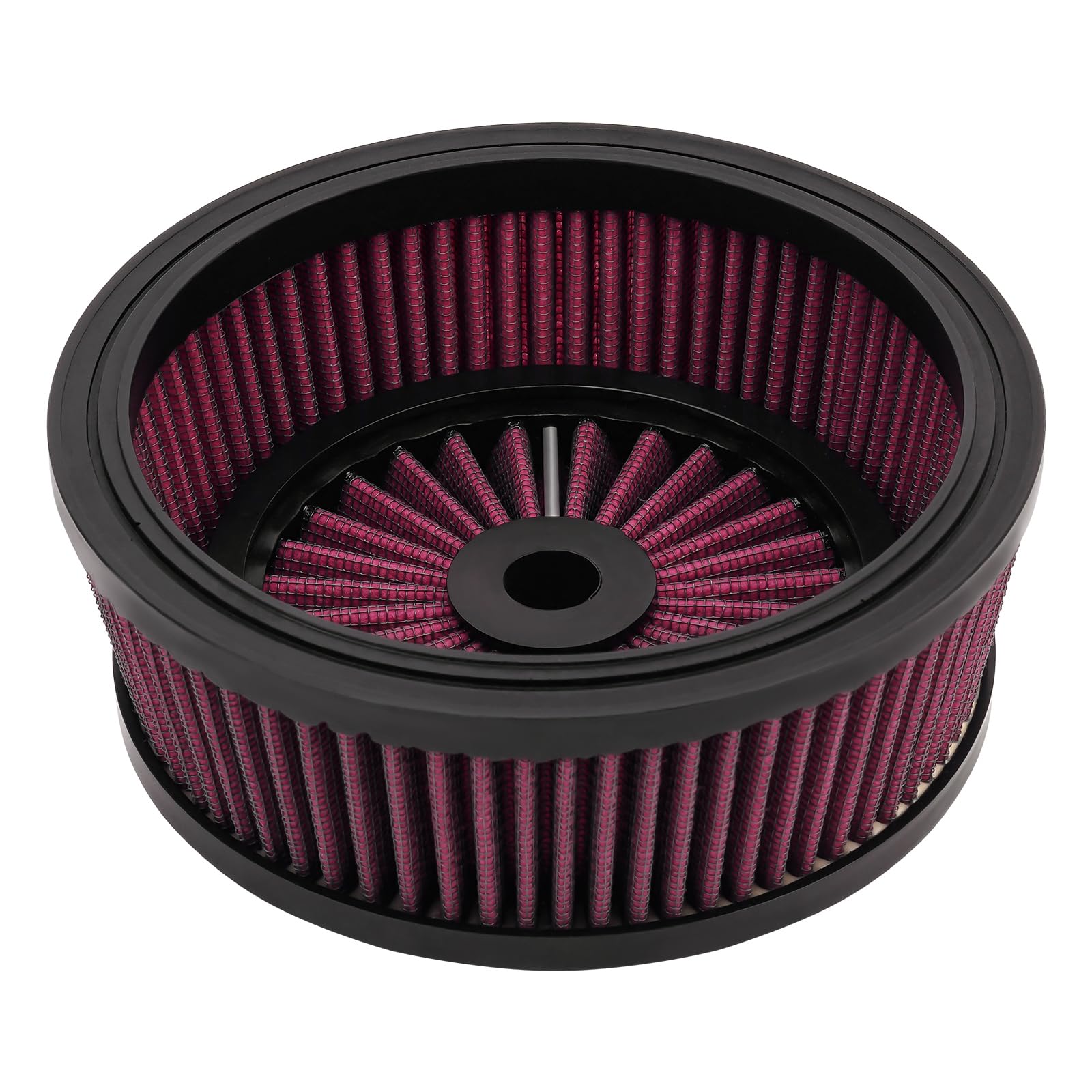 AHL Motorcycle Red Air Filter Element Compatible with Harley Touring Street Road Glide Road King Softail Dyna FXDLS FXR