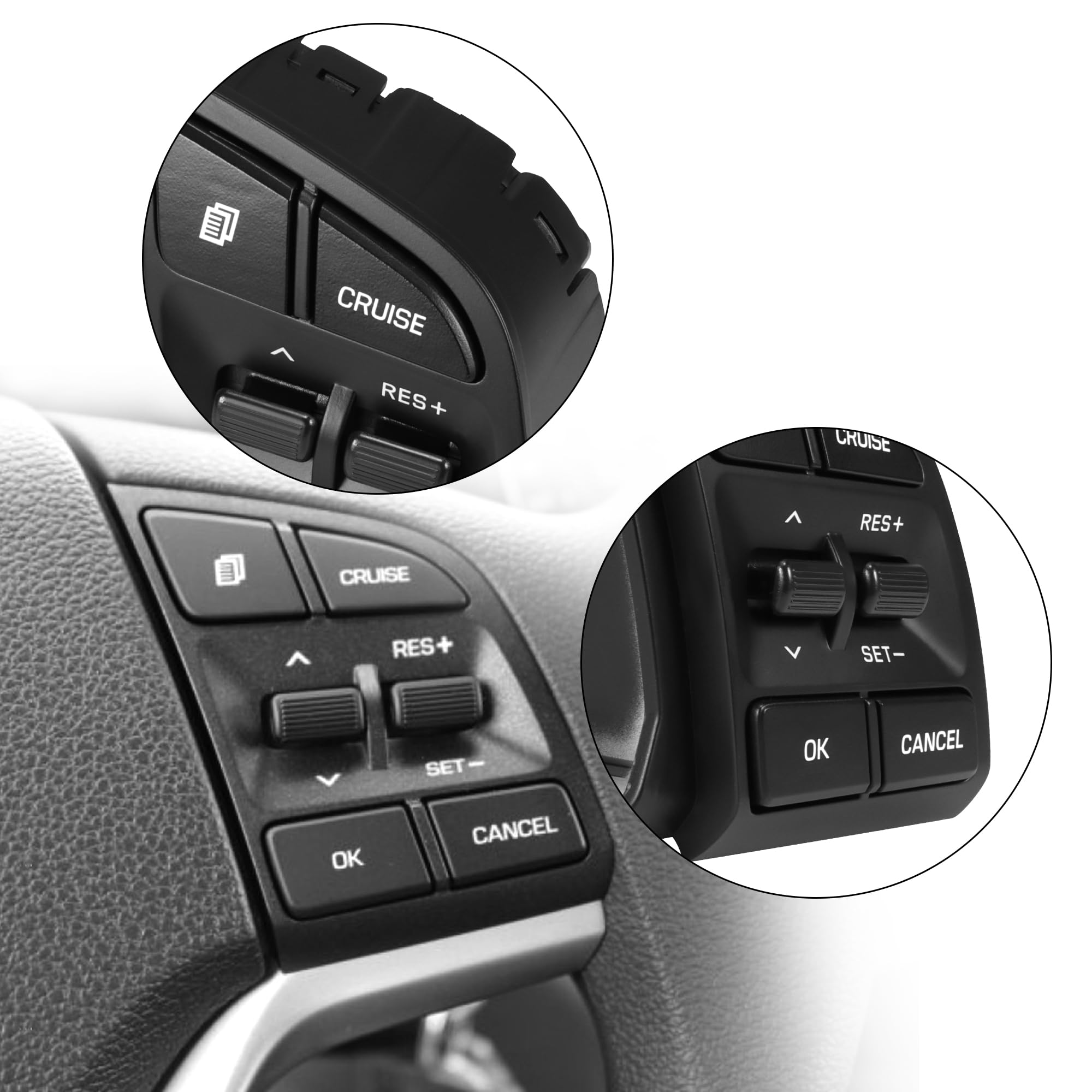 Husuku Steering Wheel Cruise Control Switch Right Side Compatible With Hyundai Tucson 2015 2016 2017 2018 2019 Replace 96720-D32