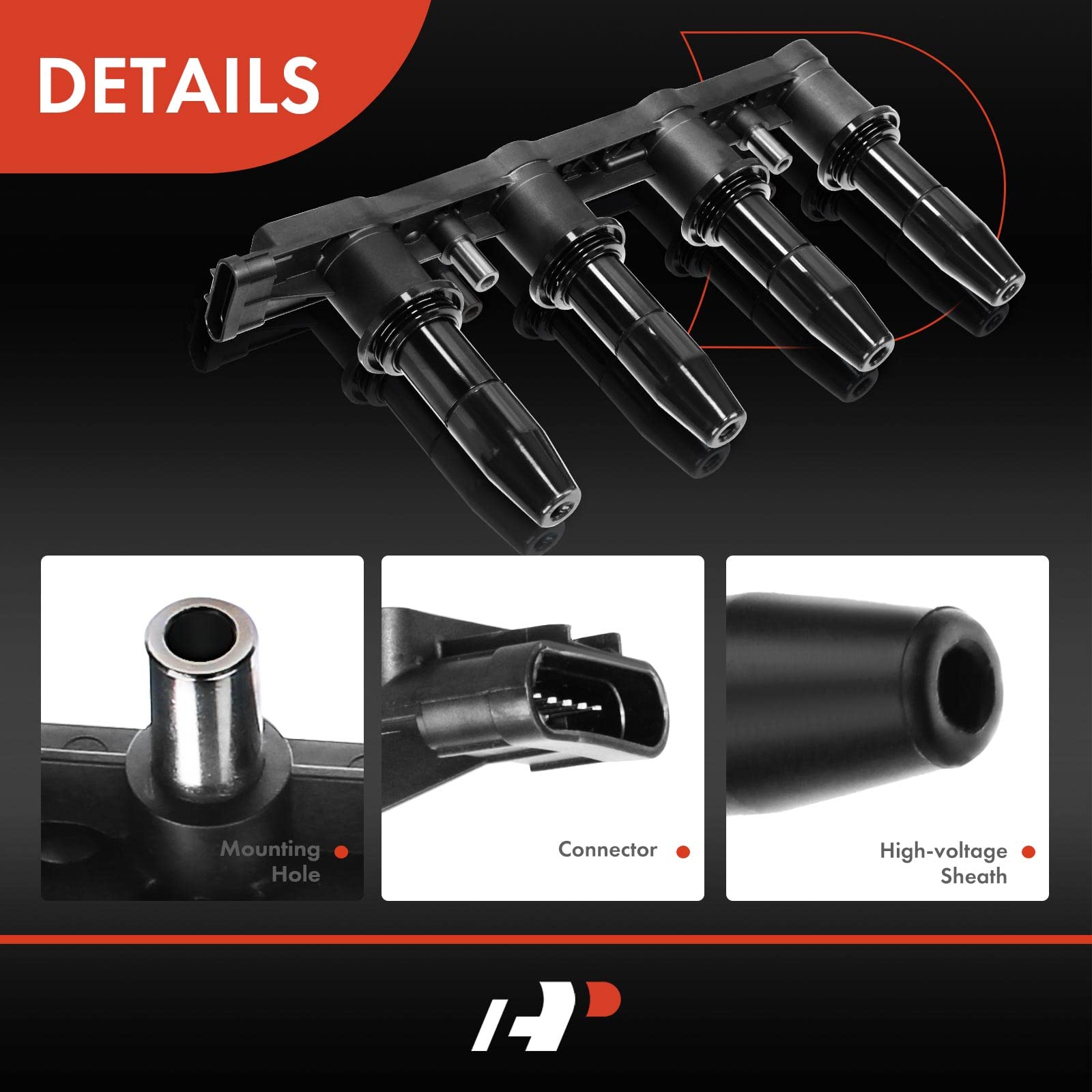 A-Premium Engine Ignition Coil Packs Compatible with Chevrolet Cruze 2011-2015 Aveo Aveo5 2009-2011 Sonic 2012-2018 Pontiac G3 2007-2010 1.6L 1.8L