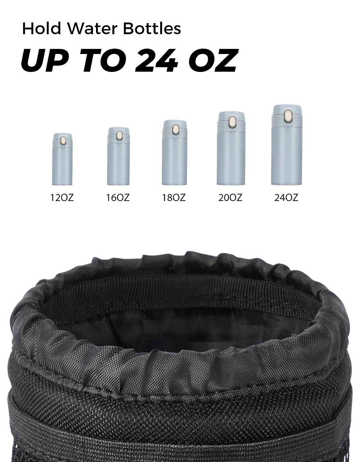 Kemimoto Motorcycle Cup Holder, Oxford Fabric Motorcycle Drink Holder With 0.6''-1.5'' Alligator Clamp, Universal Water Bottle H