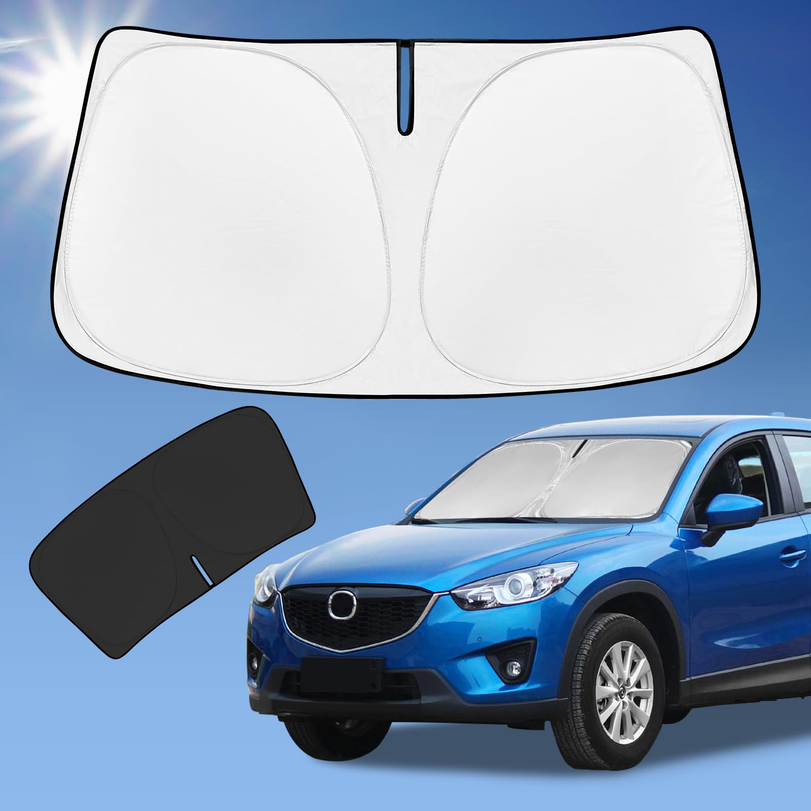 For Mazda Cx-5 2013-2016 Sun Shade Sunshade Windshield Cover, 4-Layer Front Window Shade Custom Fit Cx5 2013 2014 2015 2016 Sun 