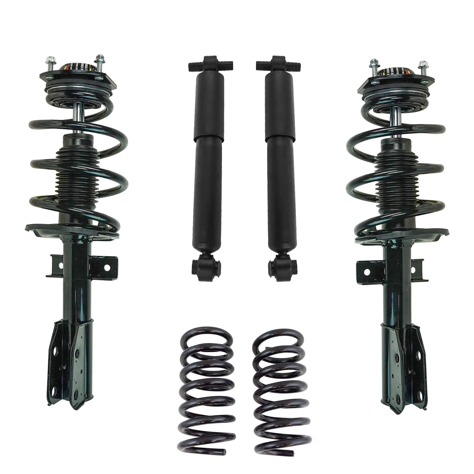 Trq 6 Piece Suspension Kit Shock Absorber Strut Spring Assembly Coil Spring Kit Set For 2007-2012 Gmc Acadia / 2008-2012 Buick E