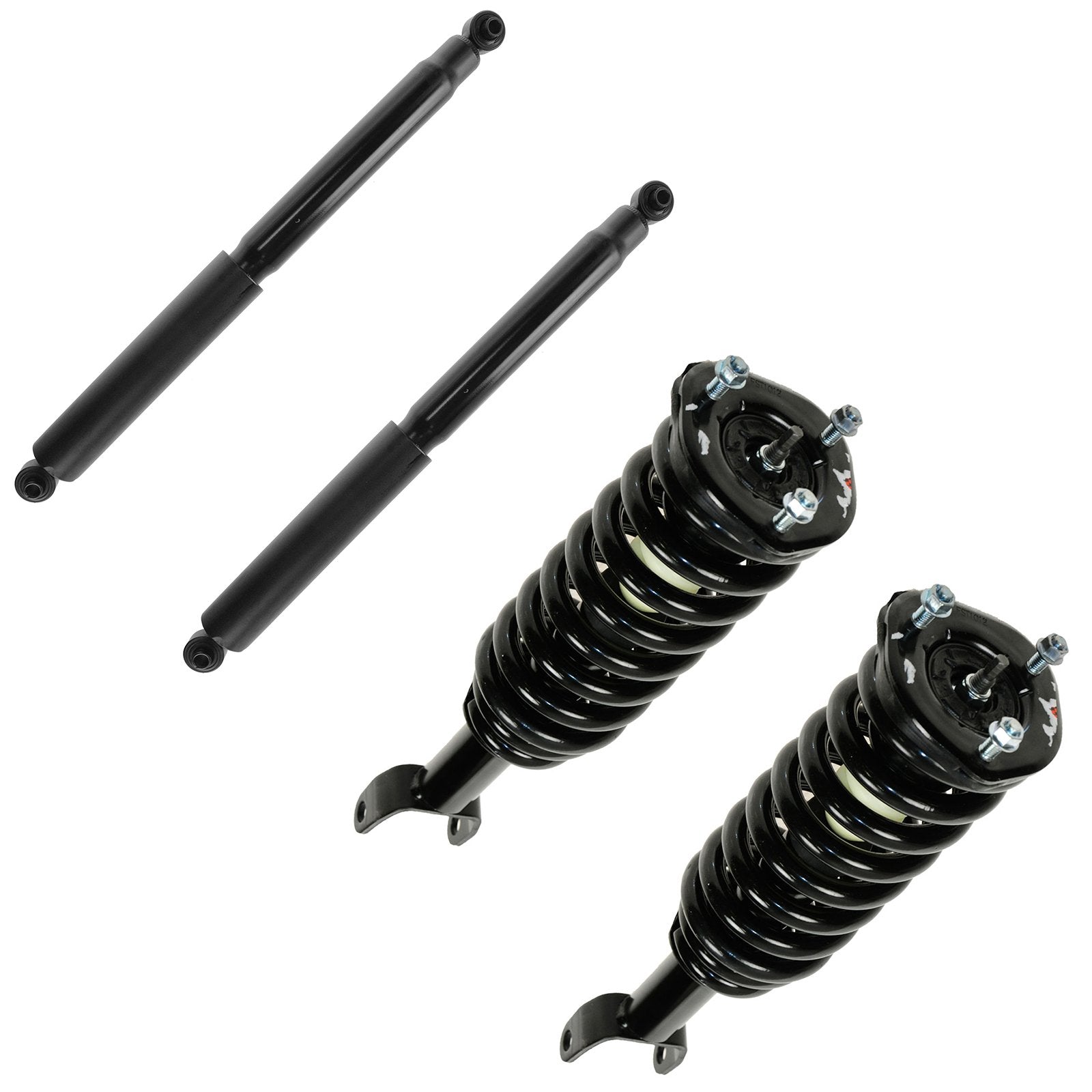 Trq Front And Rear Complete Strut Assembly & Shock Absorber Kit Complete Strut & Coil Spring Assembly Compatible With 2005-2009