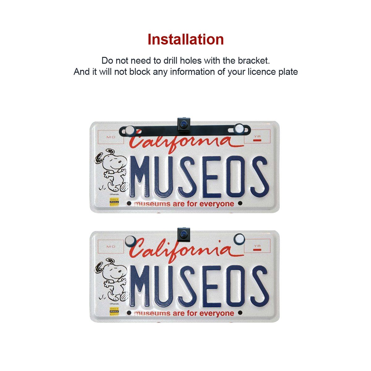 Atoto Ac-4486 Waterproof High Definition Hidden/Concealed License Plate Car Rear View Camera