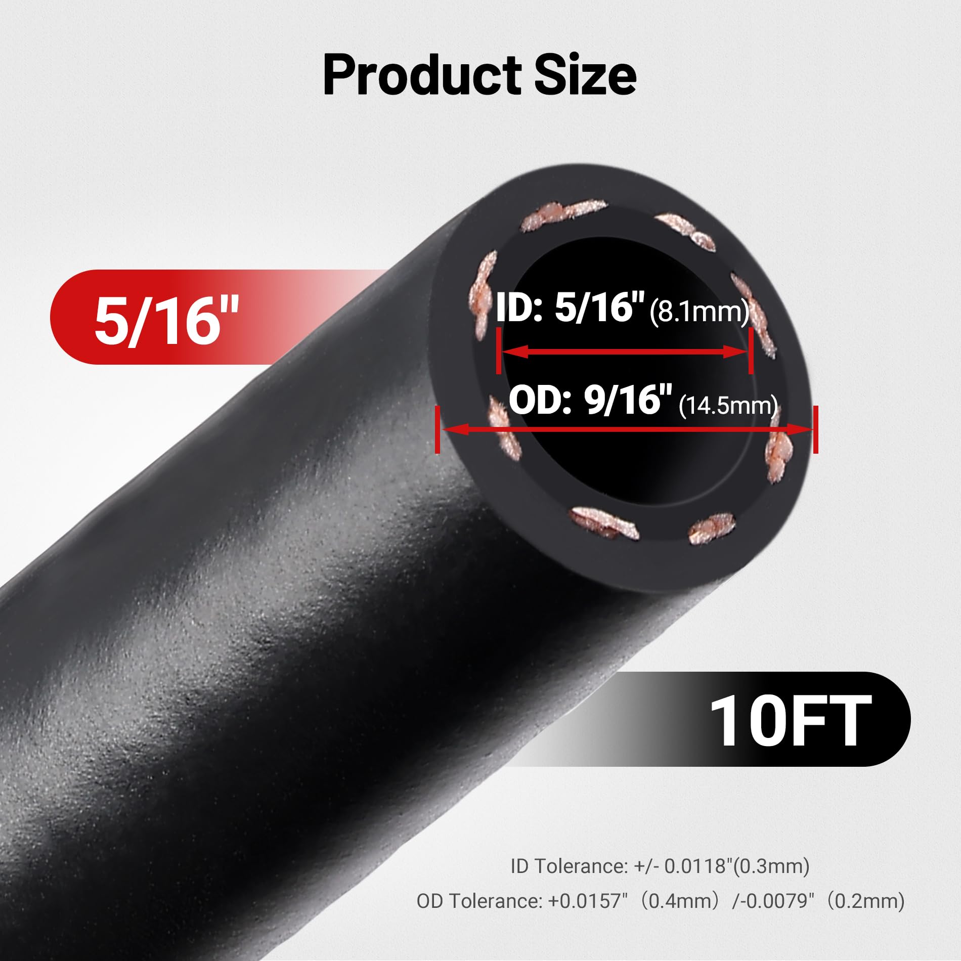 EVIL ENERGY 5/16 Marine Fuel Line Hose Type A1-15 Rubber 10FT SAE J1527