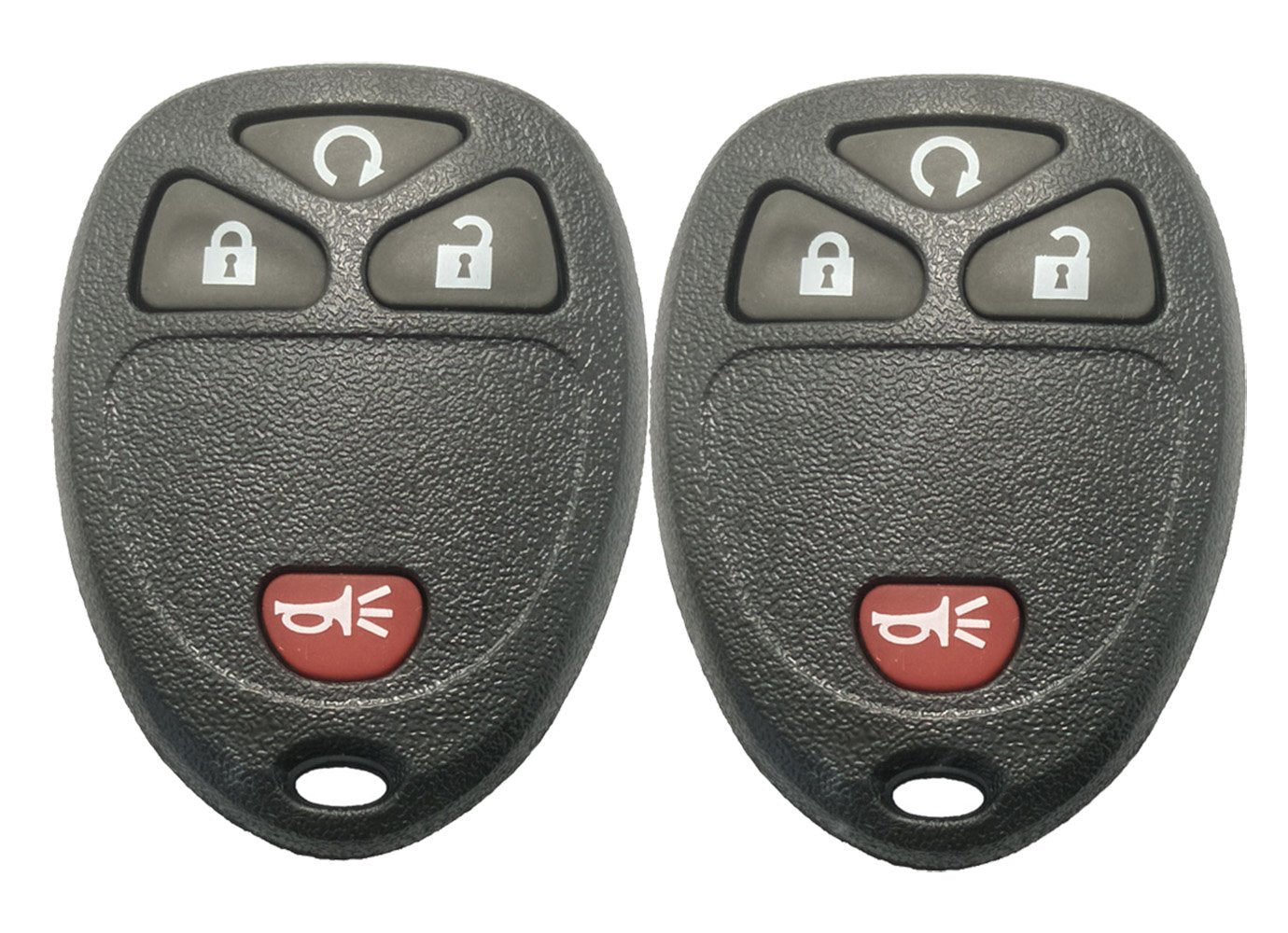 Keyless Entry Remote Car Key Fob Shell Case Fit for GM GMC Chevrolet Chevy Buick 4 Buttons Replacement with Button Pad (2 Key Sh