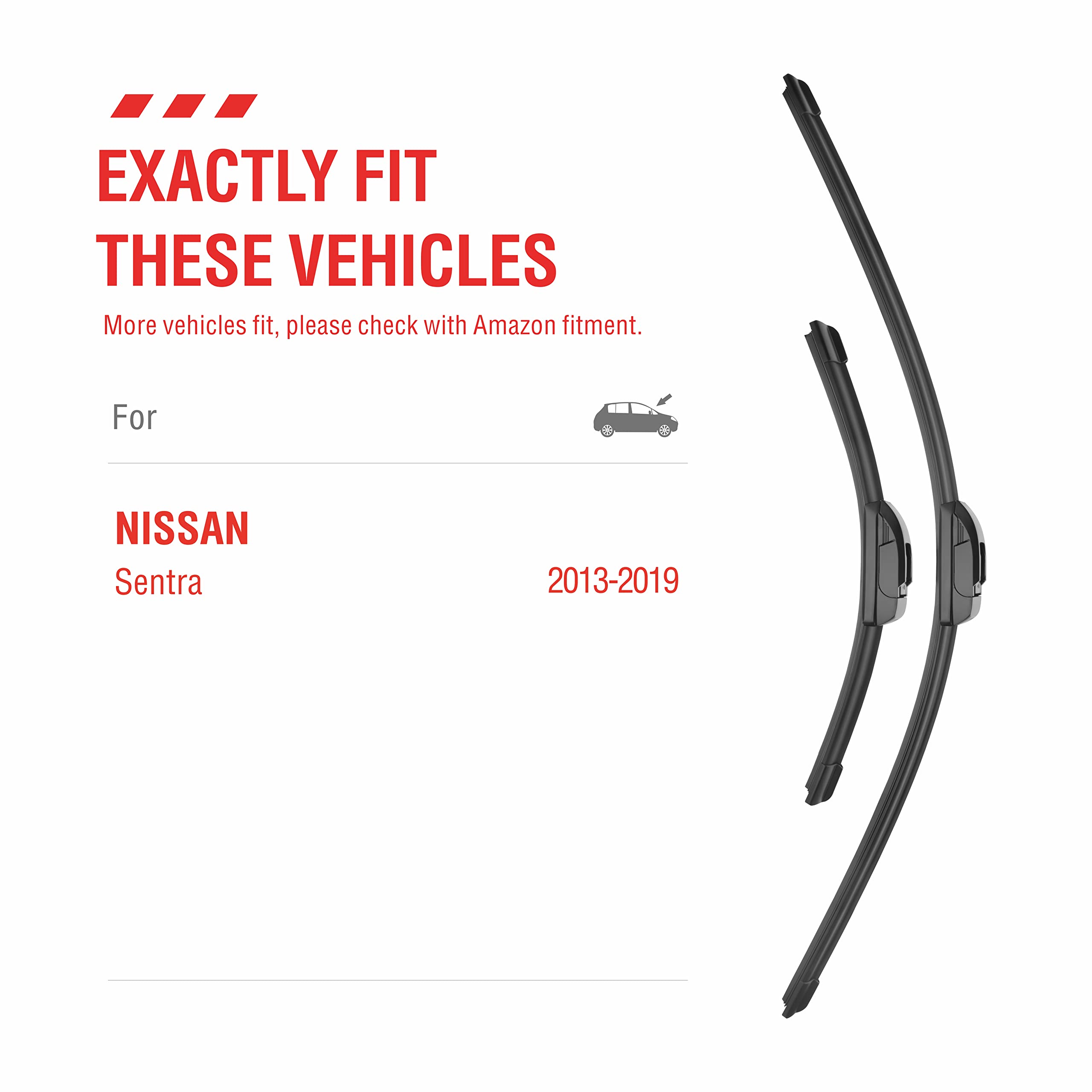 Oem Quality Performance Premium Wiper Blades 28 15,All-Season Auto Replacement Windshield Wiper Blades,Fit Nissan Sentra 2013 20