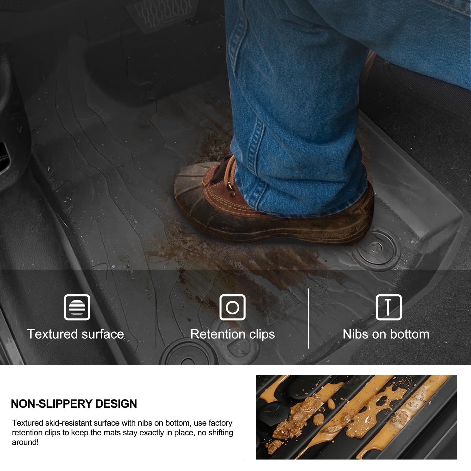 Kiwi Master Floor Mats For 2018-2025 Jeep Wrangler Jl 2-Door Oem Replacement 82215202Ae All Weather Floor Liners Front And Rear