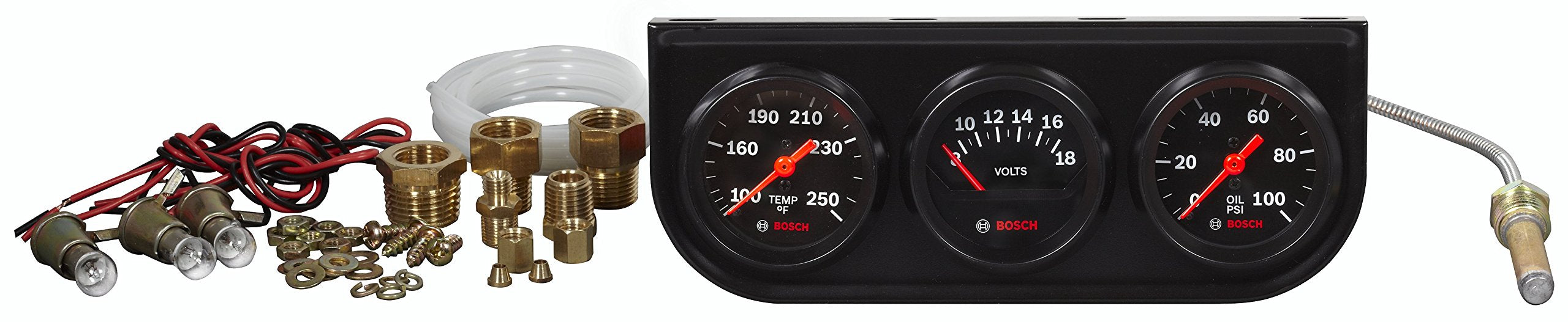 Bosch Sp0F000054 Style Line 2'' Triple Gauge Kit (Black Dial Face, Black Bezel)