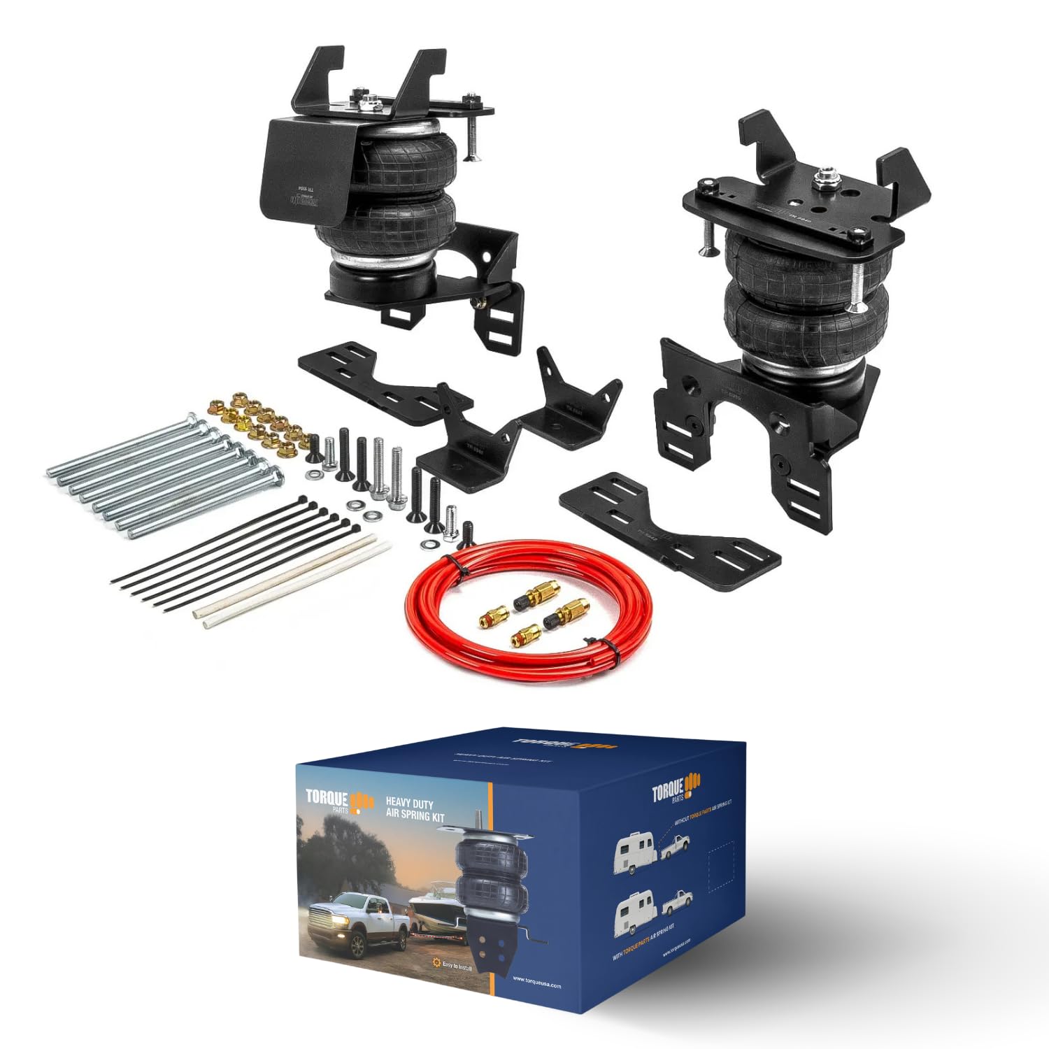 TORQUE Air Suspension Bags Kit with Internal Jounce Bumper for 2017-2025 Ford F250 F350 4WD only and F450 2WD 4WD F-250 F-350 F-