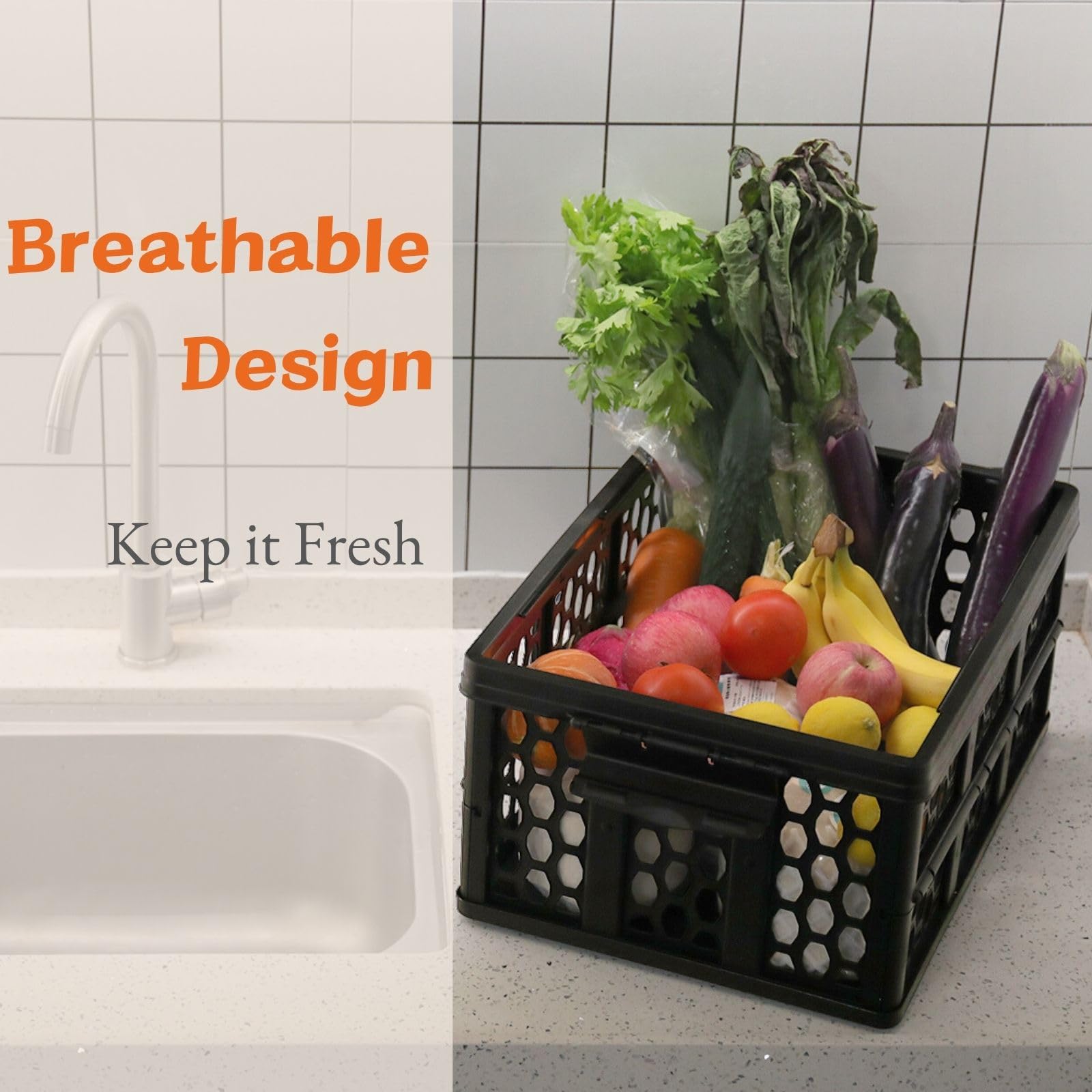 Mymazn Trunk Organizer Plastic For Car, Crate Storage Collapsible Car Organizer For Suv, Groceries, Camping | With Lid, Waterpro