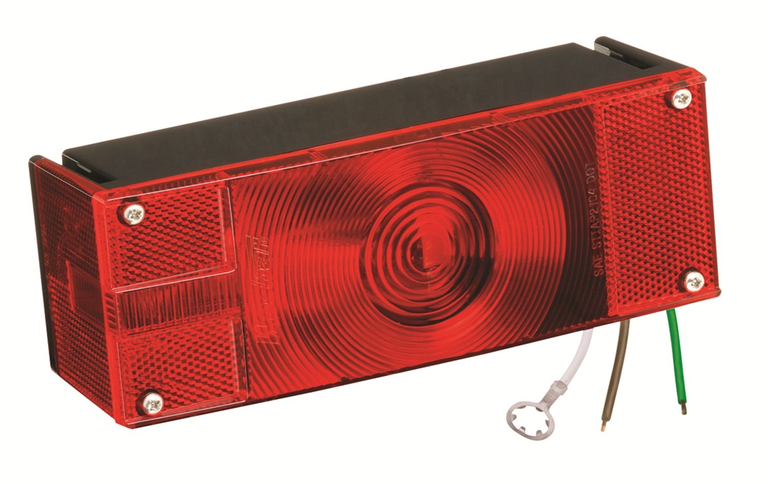 Wesbar 403026 Waterproof Red Low Profile Tail Trailer Light, Left/Roadside, 8-Function Stop, Turn & Tail Lamp, Compatible with T