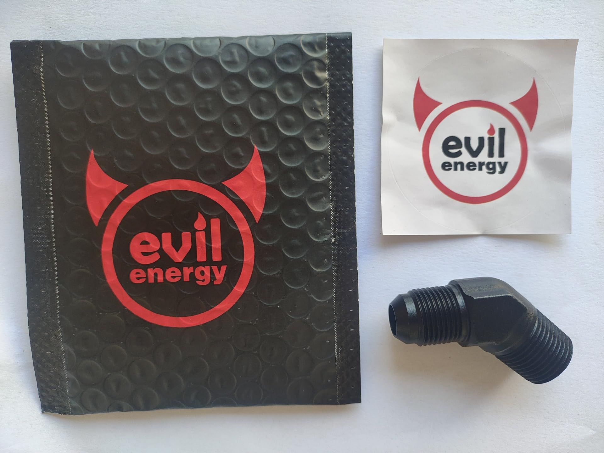 Evil Energy 8An Male Flare To 1/2'' Npt Pipe 45 Degree Fitting Adapter Aluminum Black