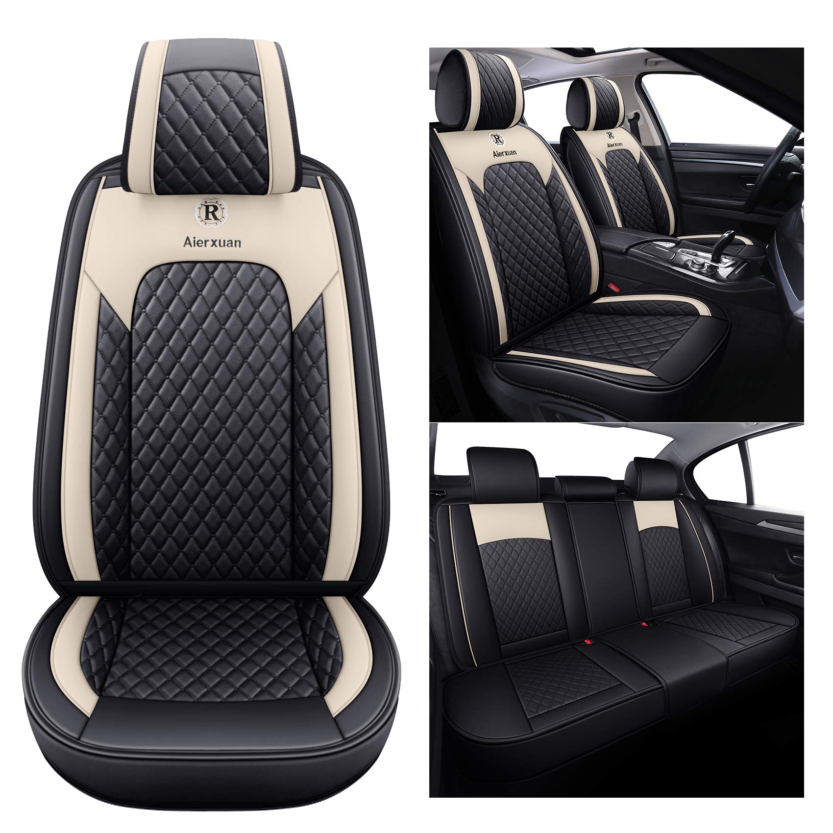 Aierxuan Seat Covers For Cars Women Leather Waterproof Universal Fit For Hyundai Elantra Sonata Ford Forte Honda Civic Crv Toyot
