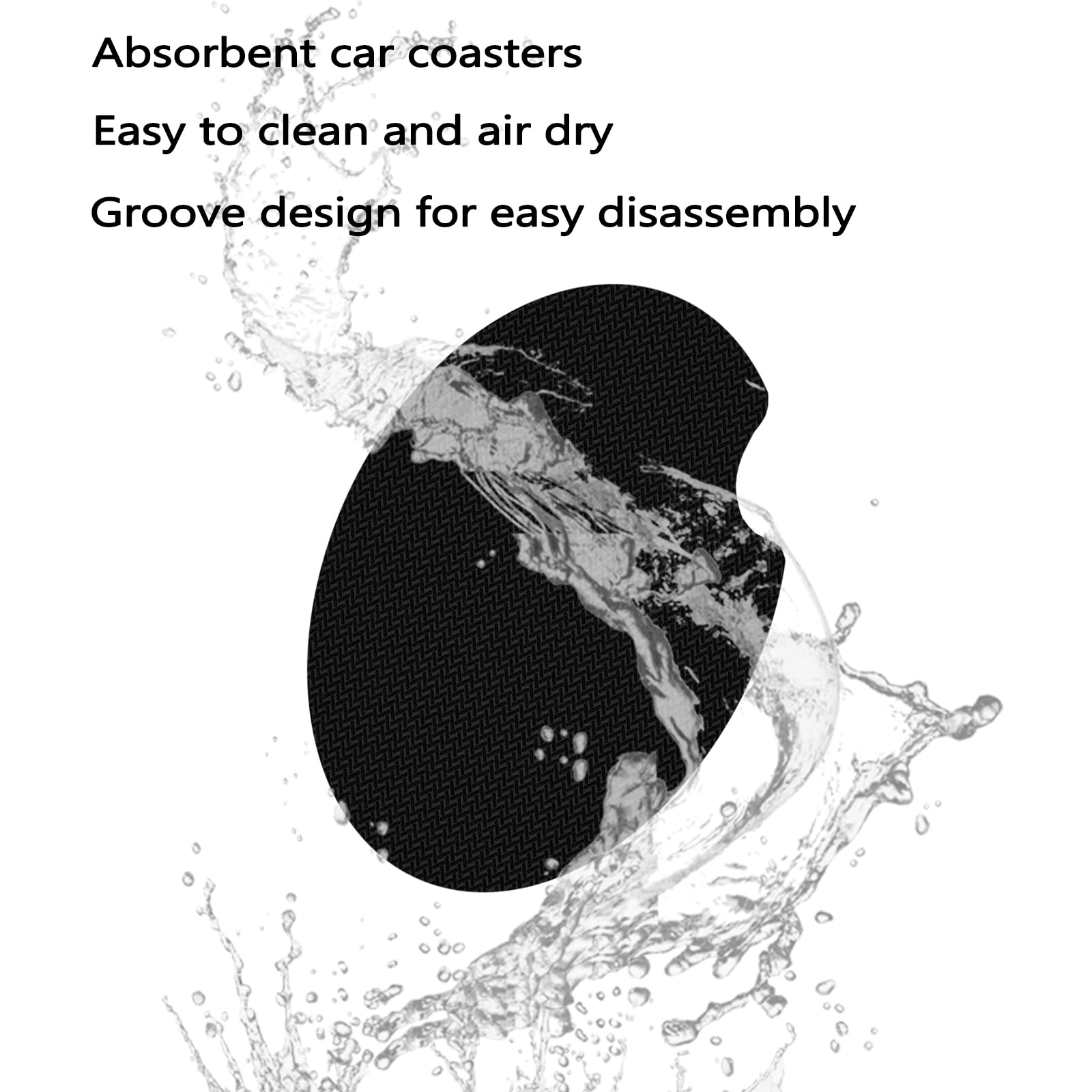 FJyuanqi Car Coasters for Cup Holders, 2 Pack Anti Slip Universal Rubber Cup Coaster for Women & Men, Car Interior Accessories -