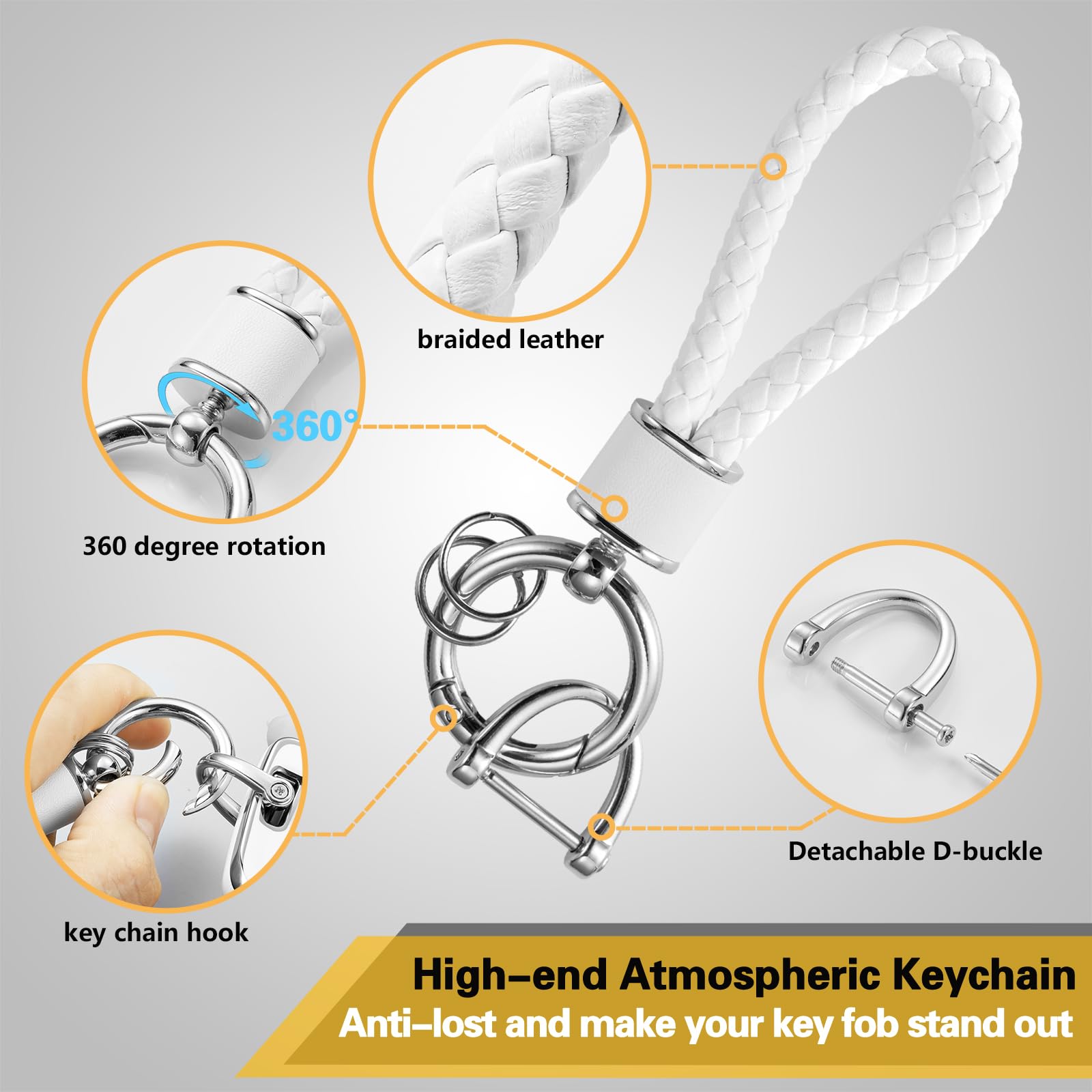 Ctrinews For Lexus Key Fob Cover With Metal Braided Keychain, Upgraded Soft Case For Gs Gs-F Es Is Is-F Rc Rc-F Nx Lx570 Rx350/4