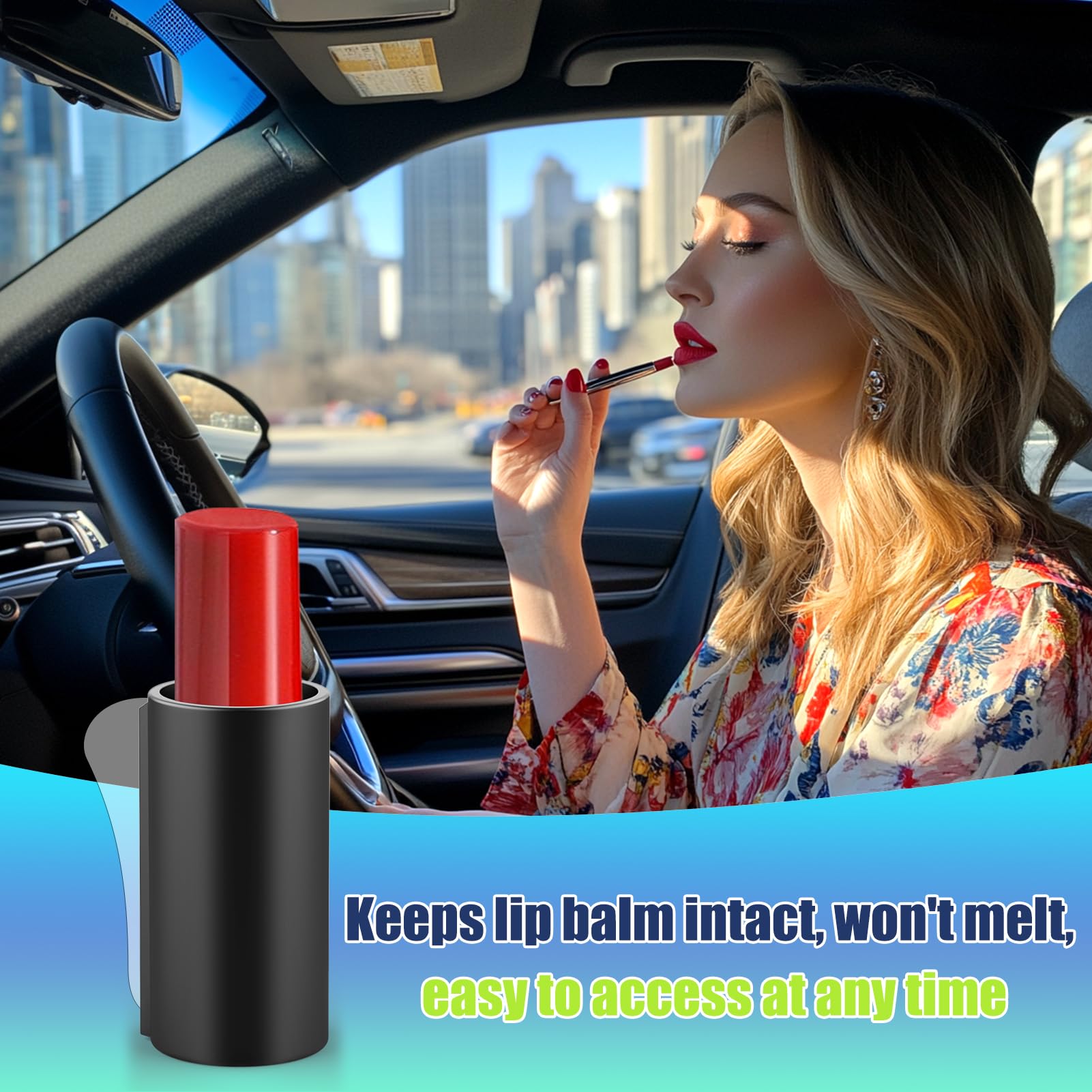 Vodolo 2PCS Car Lip Balm Holder No Melt,Silicone Holder for Chapstick,Fun Aesthetic Car Accessories for Women Interior,Car Holde