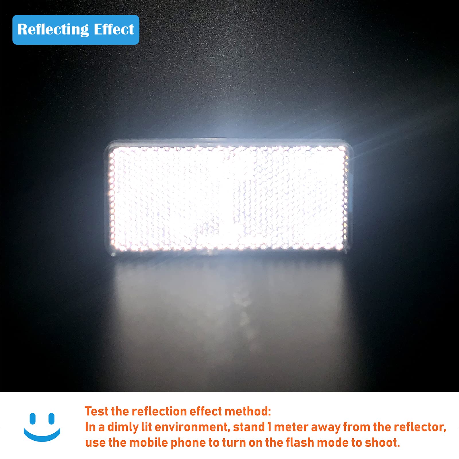 Welnent E-Mark Ccc 2Pcs Rectangle Reflector Self Adhesive Stick On Trailer Driveway Mailbox