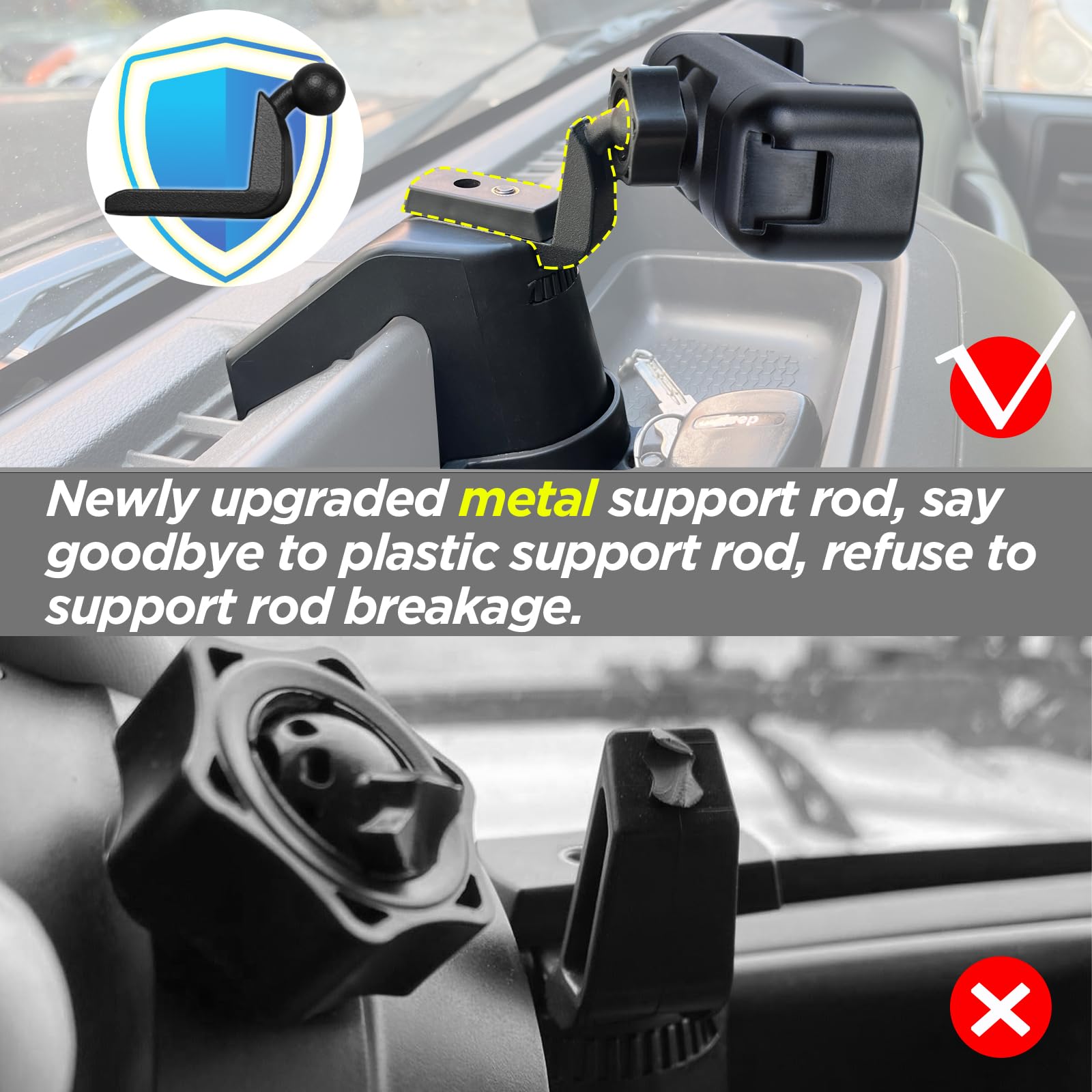 Neepiar Phone Holder Mount Compatible With 2011-2018 Jeep Wrangler Jk Jku Dash Multi-Mount Phone Kit With Storage Box Interior Accessories