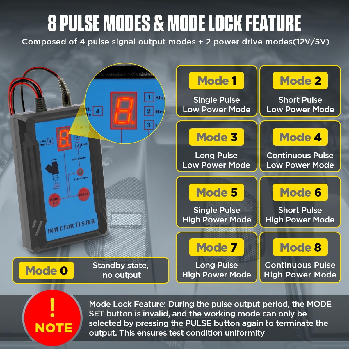 Fuel Injector Tester Cleaner Tool Kit 8 Pulse Modes Injector Tester 2 Fuel Injector Test Simultaneously Diy Cleaning Tools With