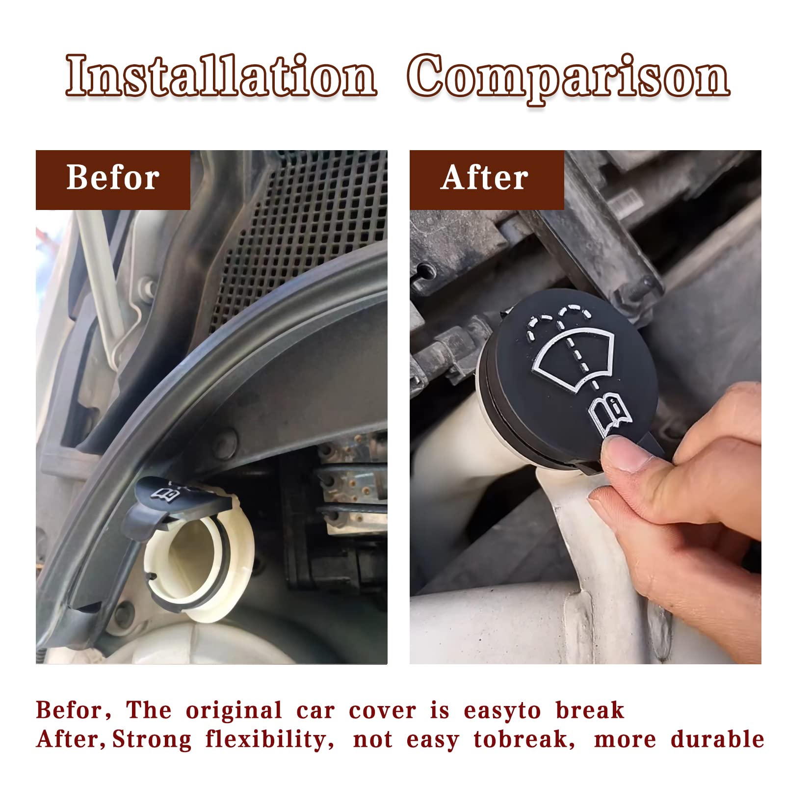 Car Wiper Bottle Cover, Windshield Wiper Washer Fluid Reservoir Tank Bottle Cap, Car Wiper Bottle Cover Replacement Cap Compatib