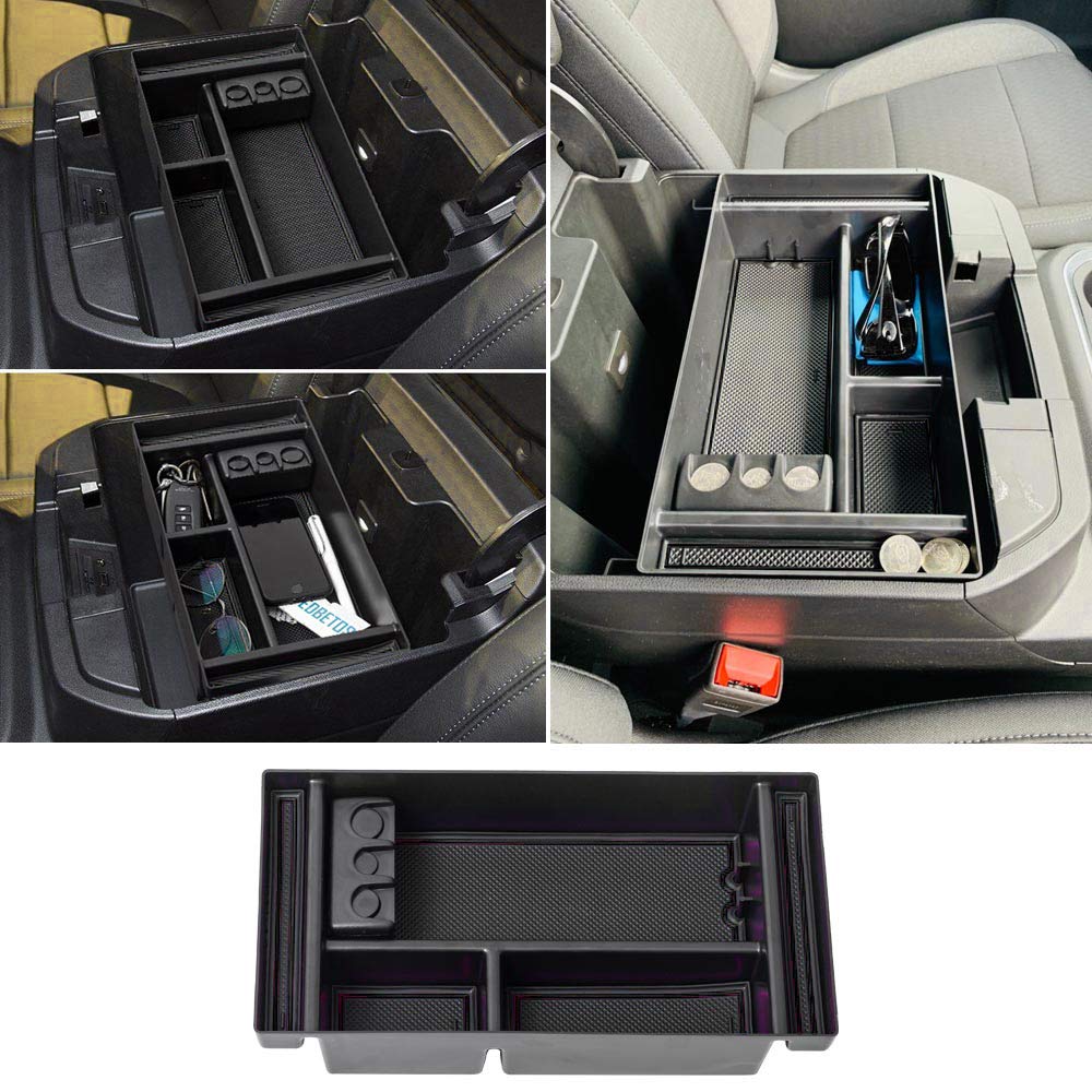 Edbetos Center Console Organizer Tray Compatible With Chevy Silverado 1500/Gmc Sierra 1500 2019-2022 Accessories And 2020-2023 Silverado/Sierra 2500/3500 Hd Armrest Box - Full Console W/Bucket Seats