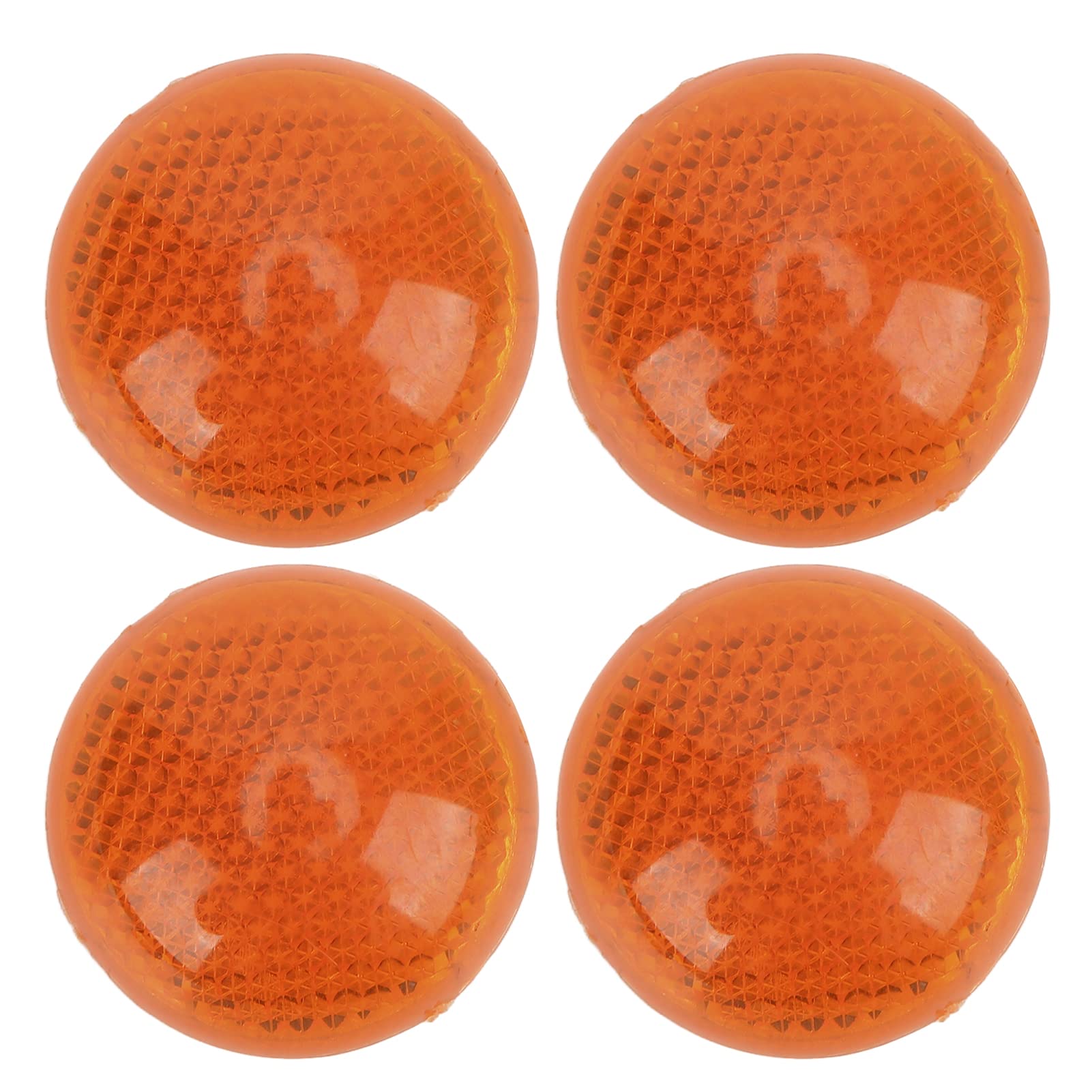 Aramox Round Reflector, 4Pcs/Set 1.65In Universal Orange Round Reflector Reflective Sticker High Visibility Warning Weatherproof For Motorcycle Car Truck