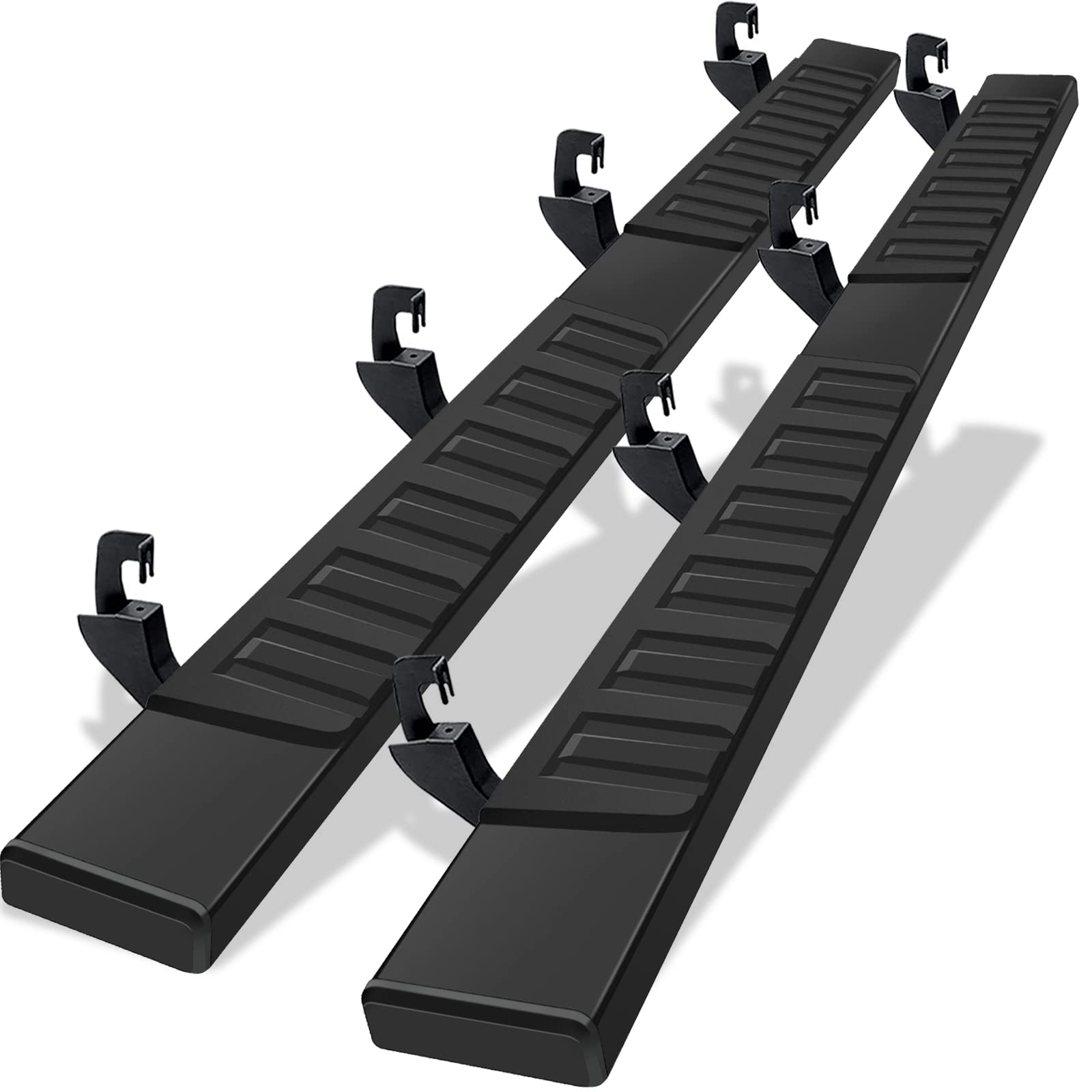 Comnova 6 Running Boards Compatible With 07-18 Silverado/Sierra 1500 Crew Cab, 07-19 2500 3500Hd, 2019 Ld/Limited Crew Cab. Running Boards For Silverado Crew Cab(Incl. 8 Brackets And Plastic Covers)