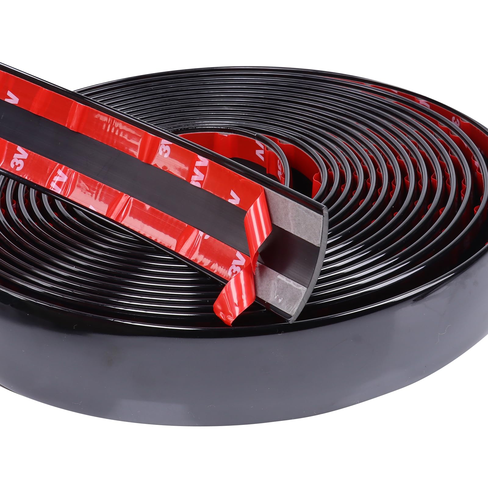 Sbwlkj 25Ft Automotive Trim Molding Glossy Black 1-3/16''(30Mm) Heavy Duty Car Side Moldings(Self Adhesive) Uv-Protected Scratch