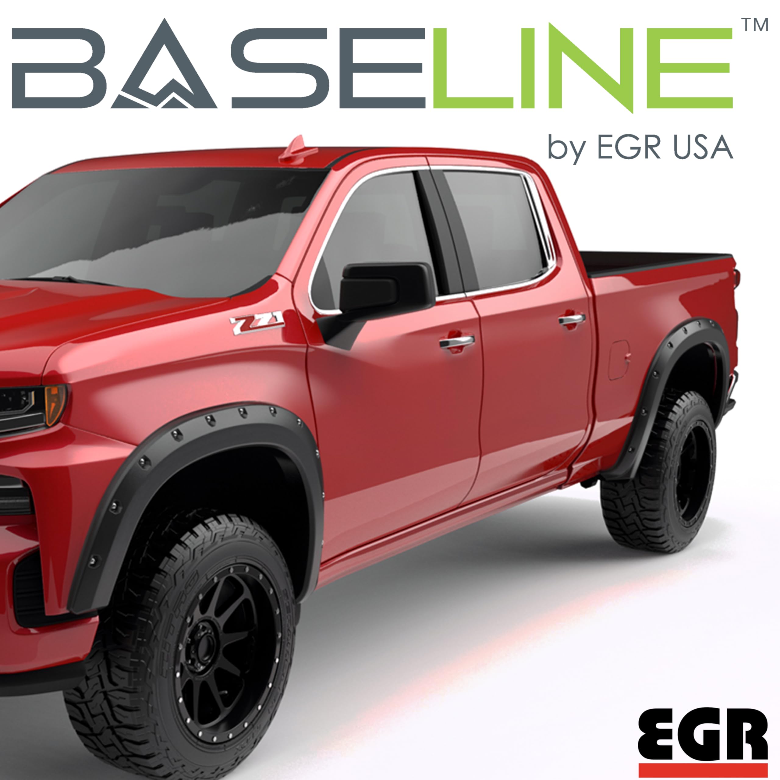 EGR BLF1002 - Baseline Series Fender Flares with Simulated Bolt-on Look - Compatible with 2019-2022 Chevrolet Silverado 1500 (wi