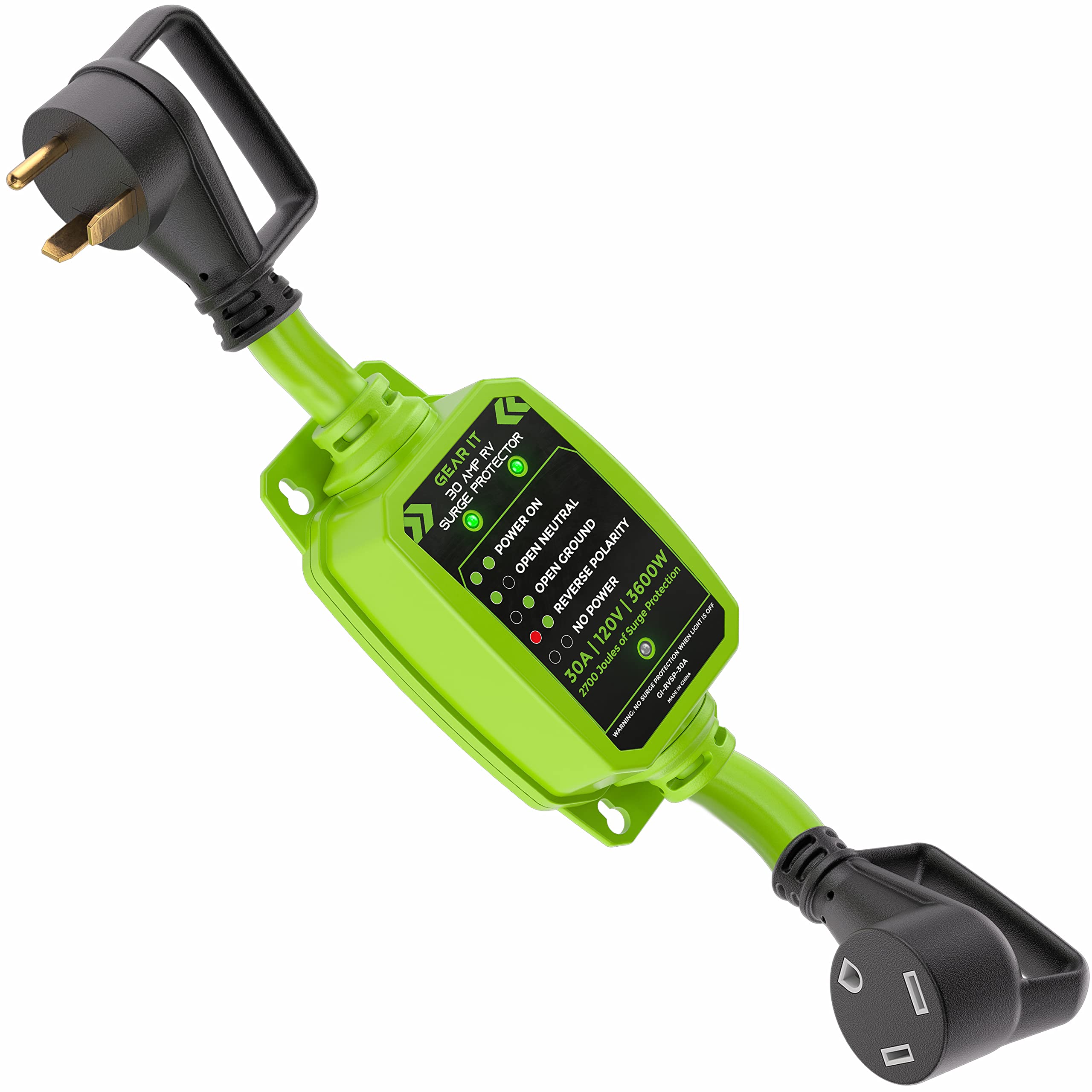 Gearit Rv Surge Protector 30 Amp - Circuit Analyzer Voltage Protector/Monitor With Surge Protection (2700 Joules) Weather Resist