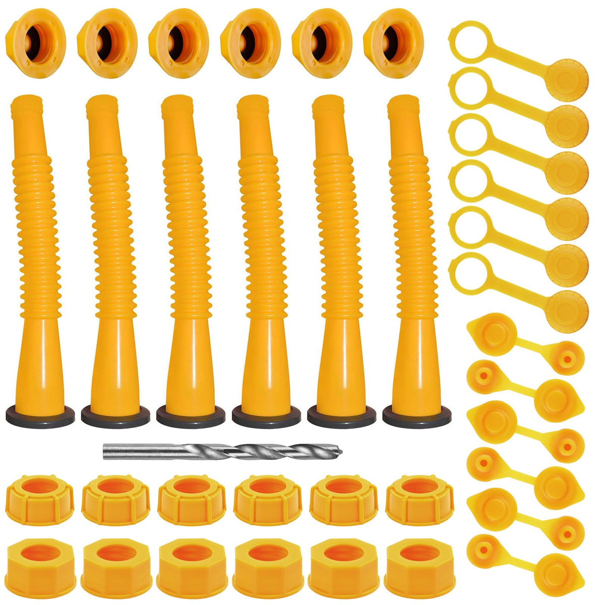Gas Can Spout Replacement Kit, Gas Can Nozzle Replacement (6 Kit), For Most 1/2/5/10 Gallon Gas Cans.The Seal Is Fully Installed
