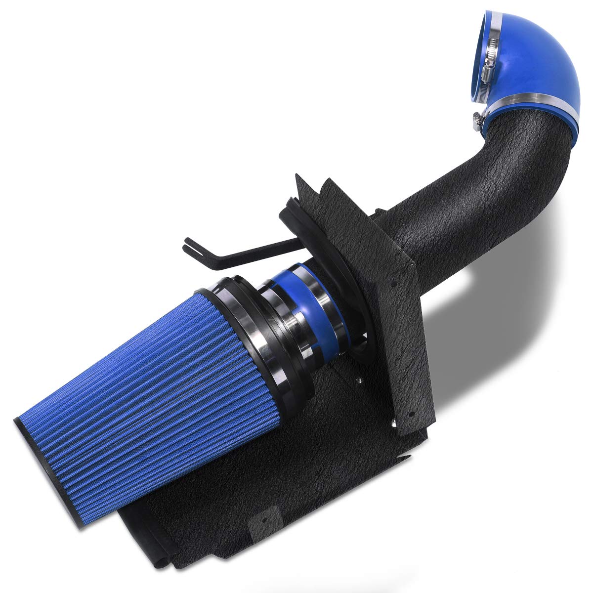 Moosun 4 Inch Cold Air Intake Black Tube + Heat Shield For 1999-2006 Gmc/Chevy V8 4.8L/5.3L/6.0L Silverado 1500/2500/3500 Blue