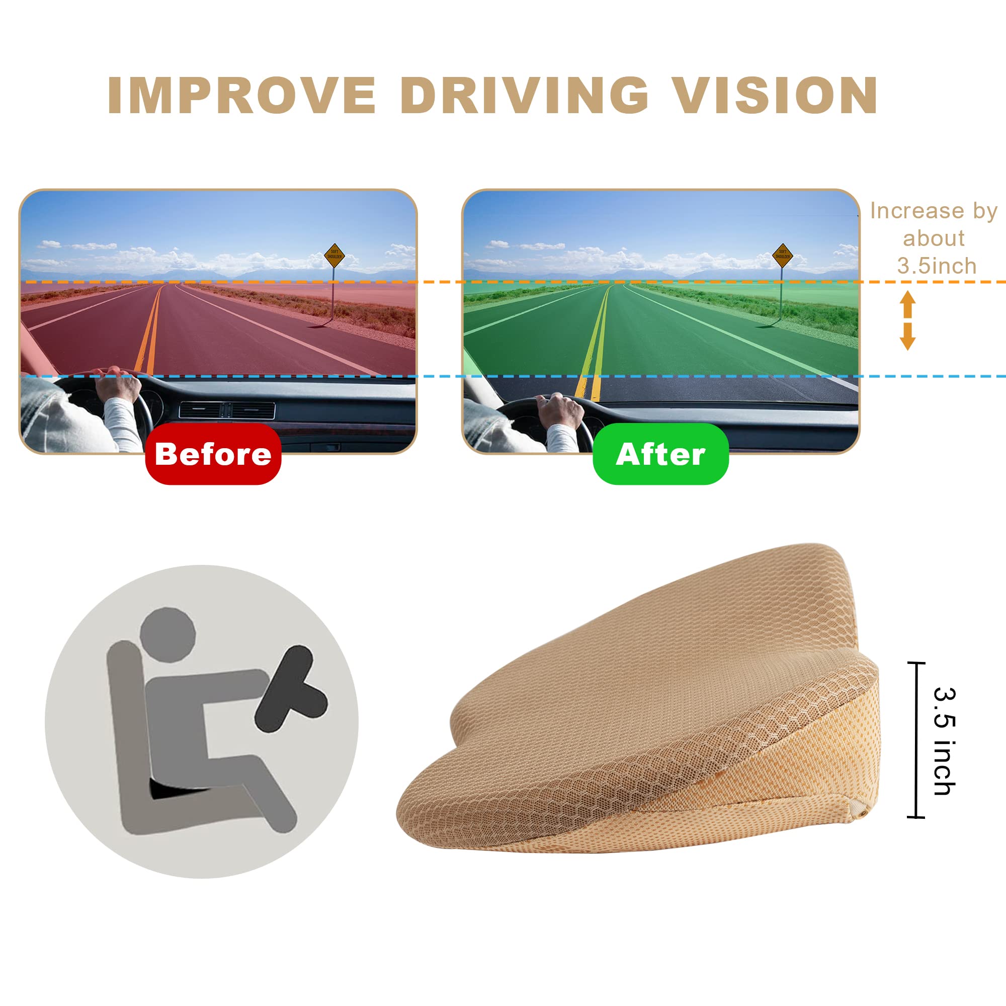 Livtribe Car Seat Cushion - Memory Foam Car Seat Pad - Sciatica & Lower Back Pain Relief - Car Seat Cushions For Driving - Road