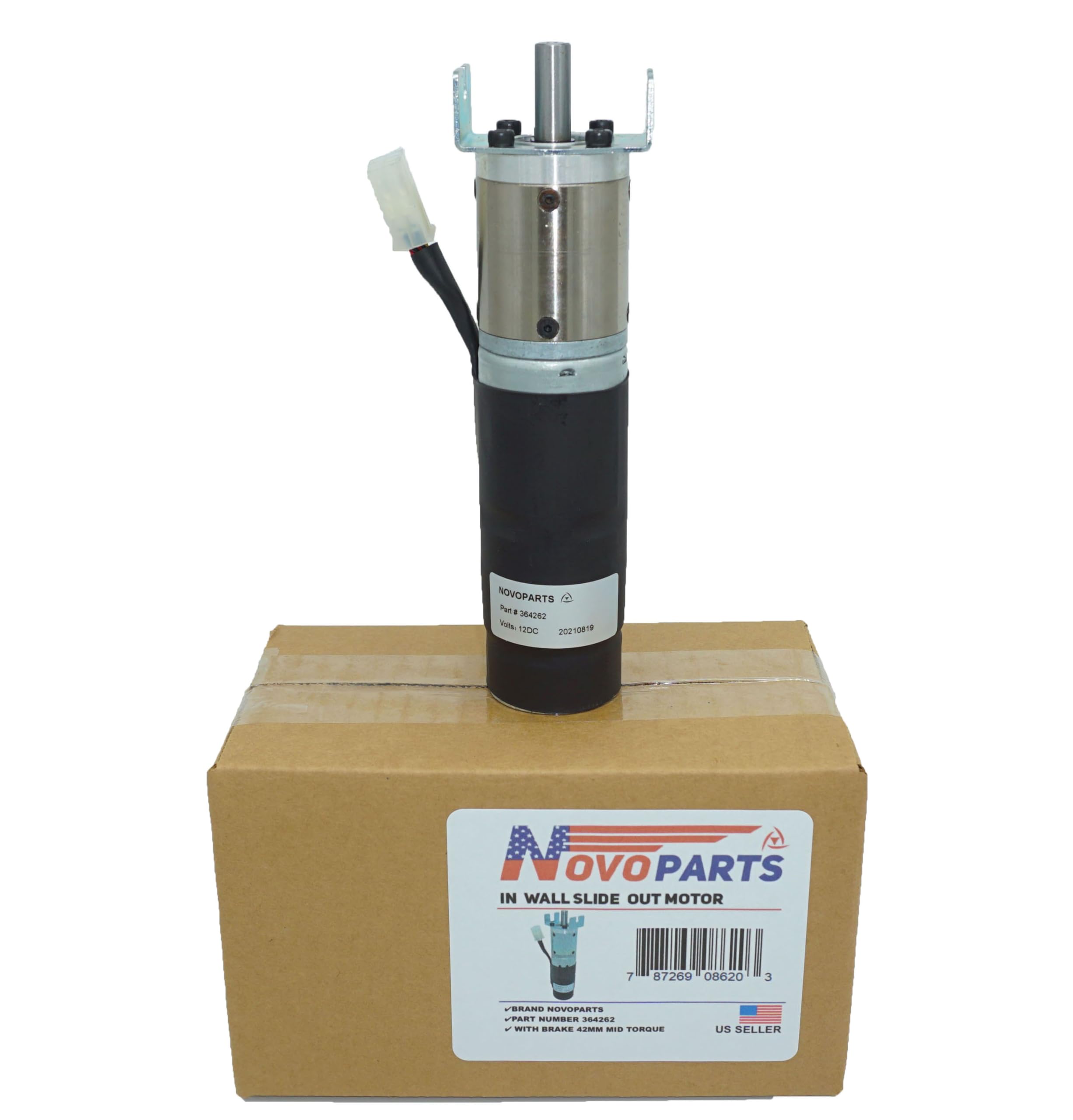 Novoparts 364262 In Wall Rv Slide Out Motor With Brake 42Mm Mid Torque Motor