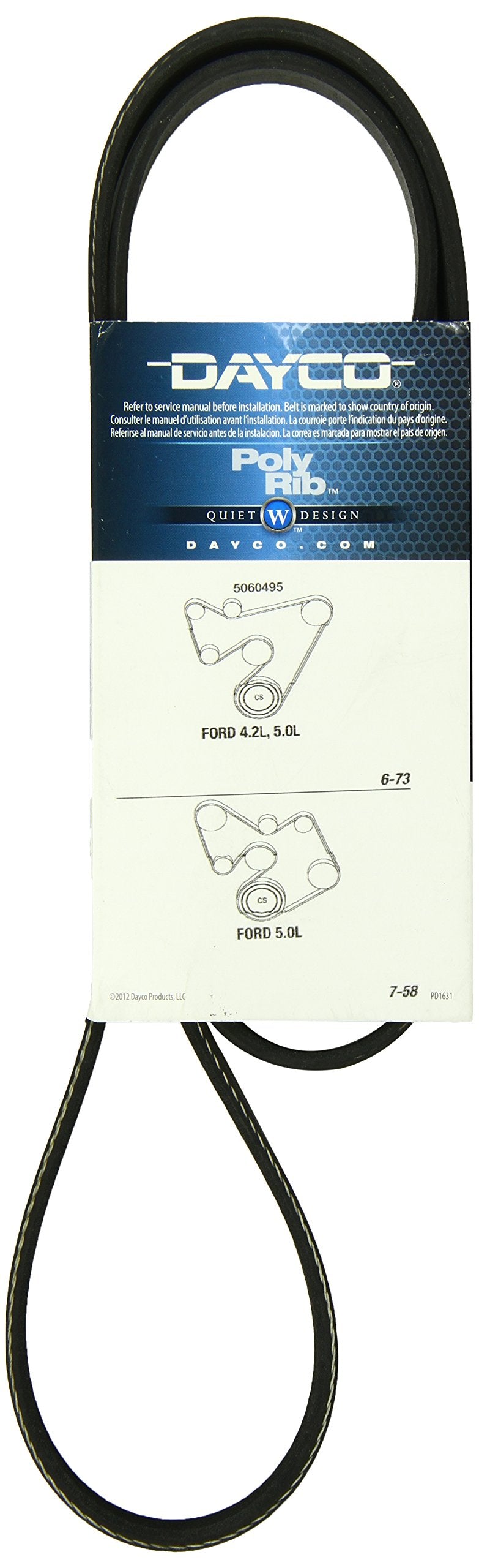 Dayco 5060495 Serpentine Belt , Black