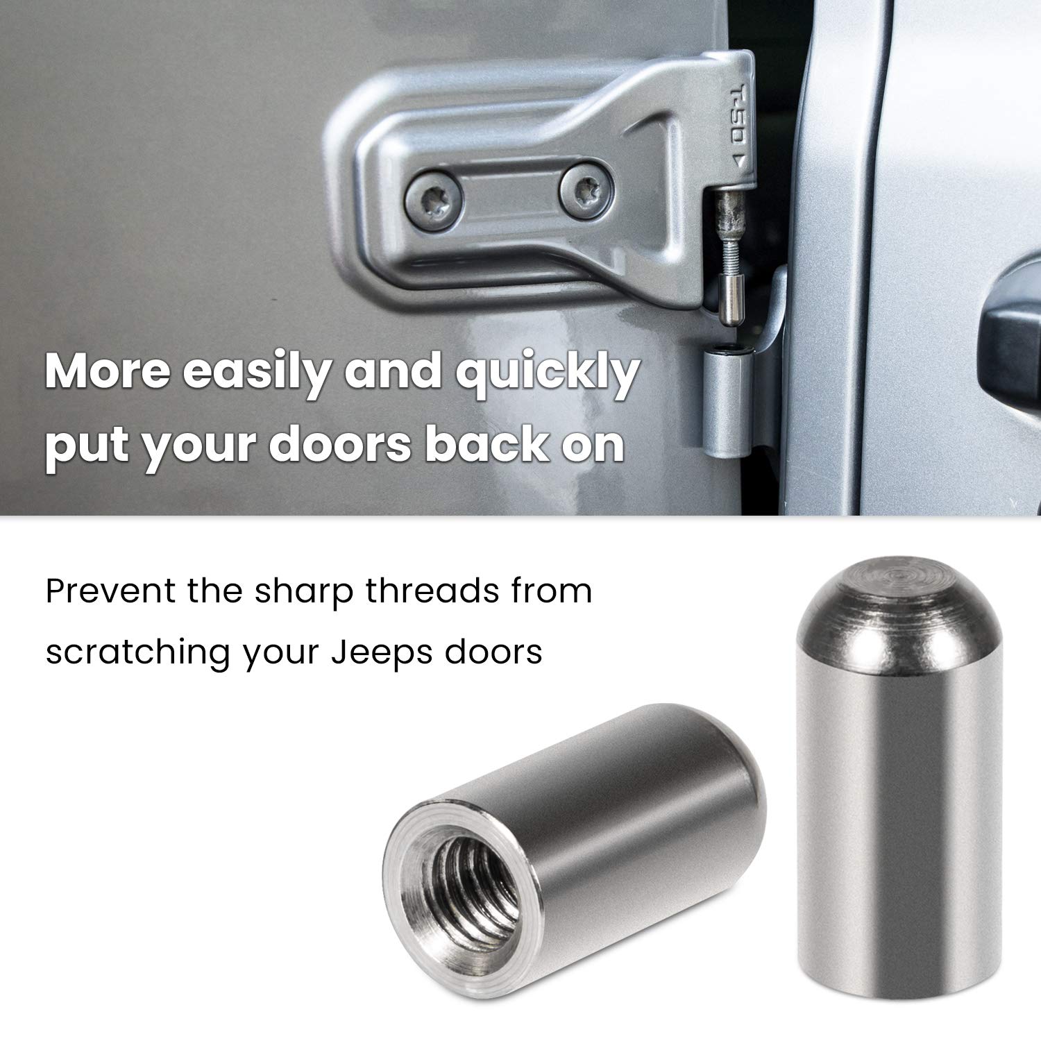 Door Pin Guides for Jeep Wrangler JK JKU JL JLU Sports Sahara Freedom Rubicon Unlimited & Gladiator JT 2/4-Door 2007-2018 2019 2