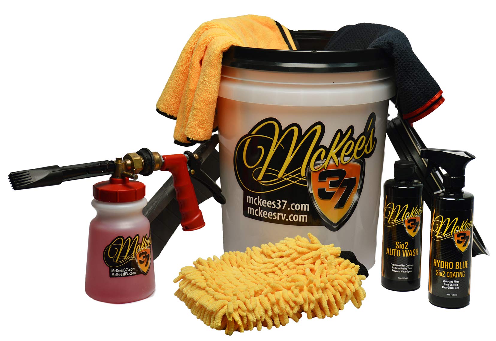 Mckee'S 37 Mk37-Hbwk Hydro Blue Foam & Coat Wash Bucket Kit, 32 Oz.