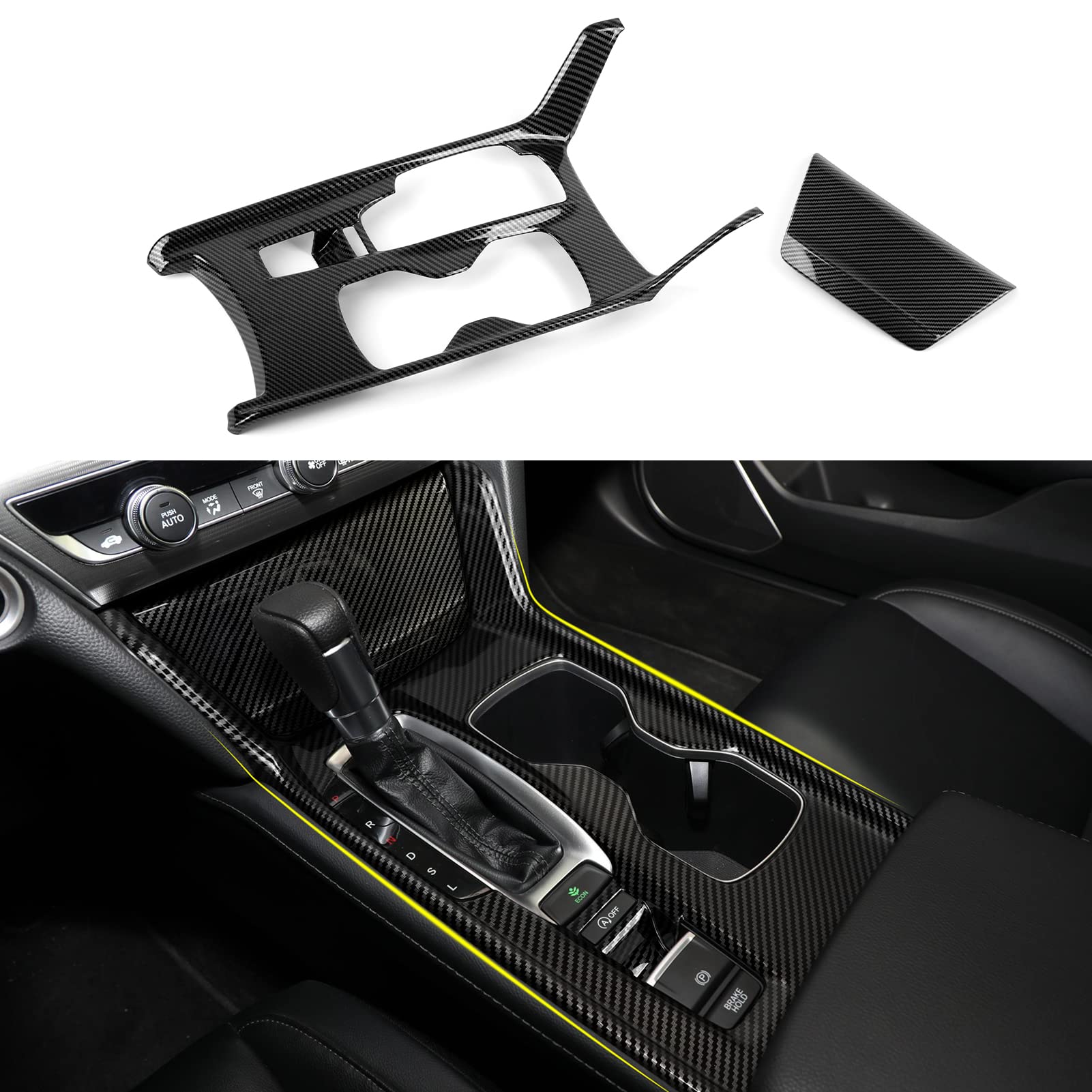 Brmyl Gas Version Car Gear Shift Panel Decals For Honda Accord 2018 2019 2020 2021 2022 10Th Gen Accessories Abs Carbon Fiber In